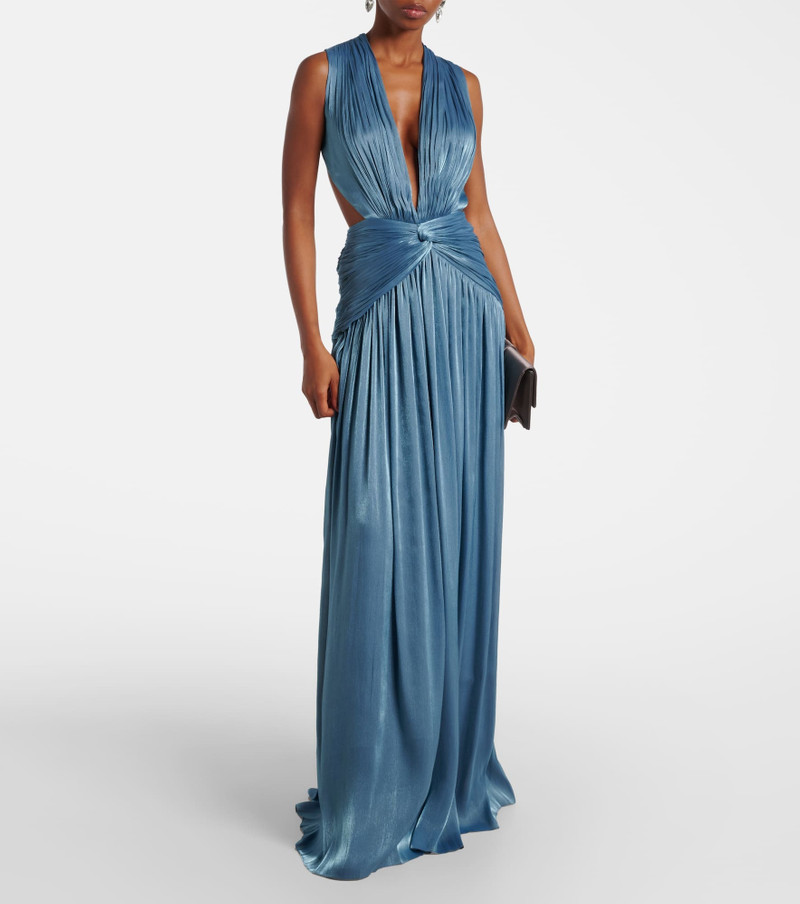 COSTARELLOS Draped open-back jersey gown outlook