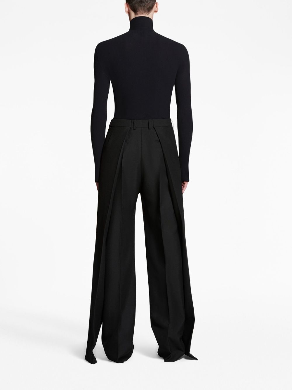 pleated wool tailored trousers - 4