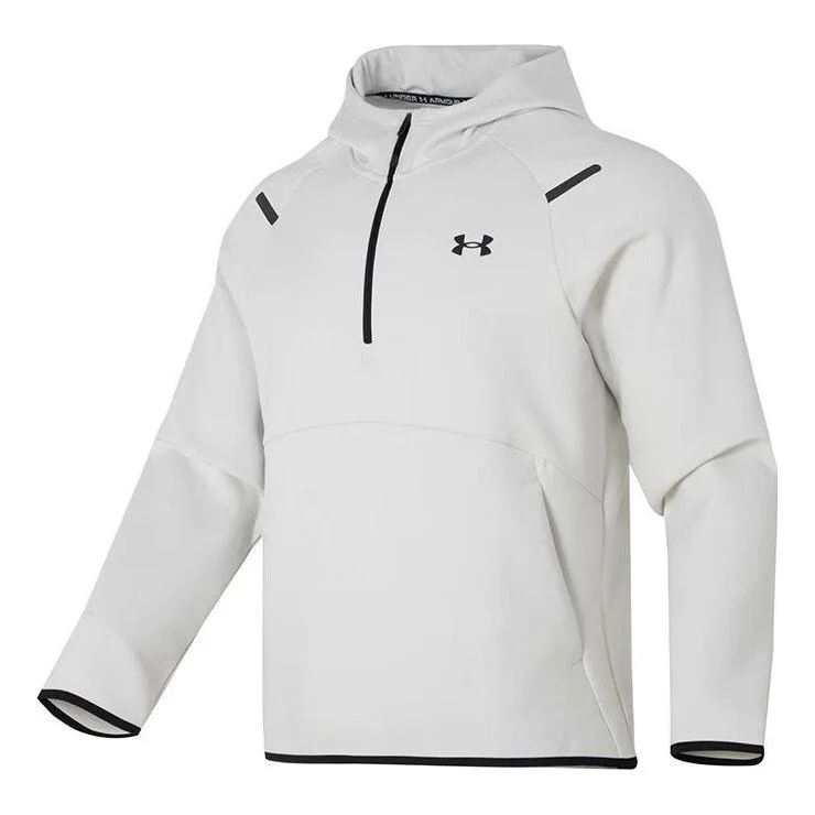 Under Armour Logo Unstoppable Fleece Zip Hoodie 'White' 1379811-114 - 1