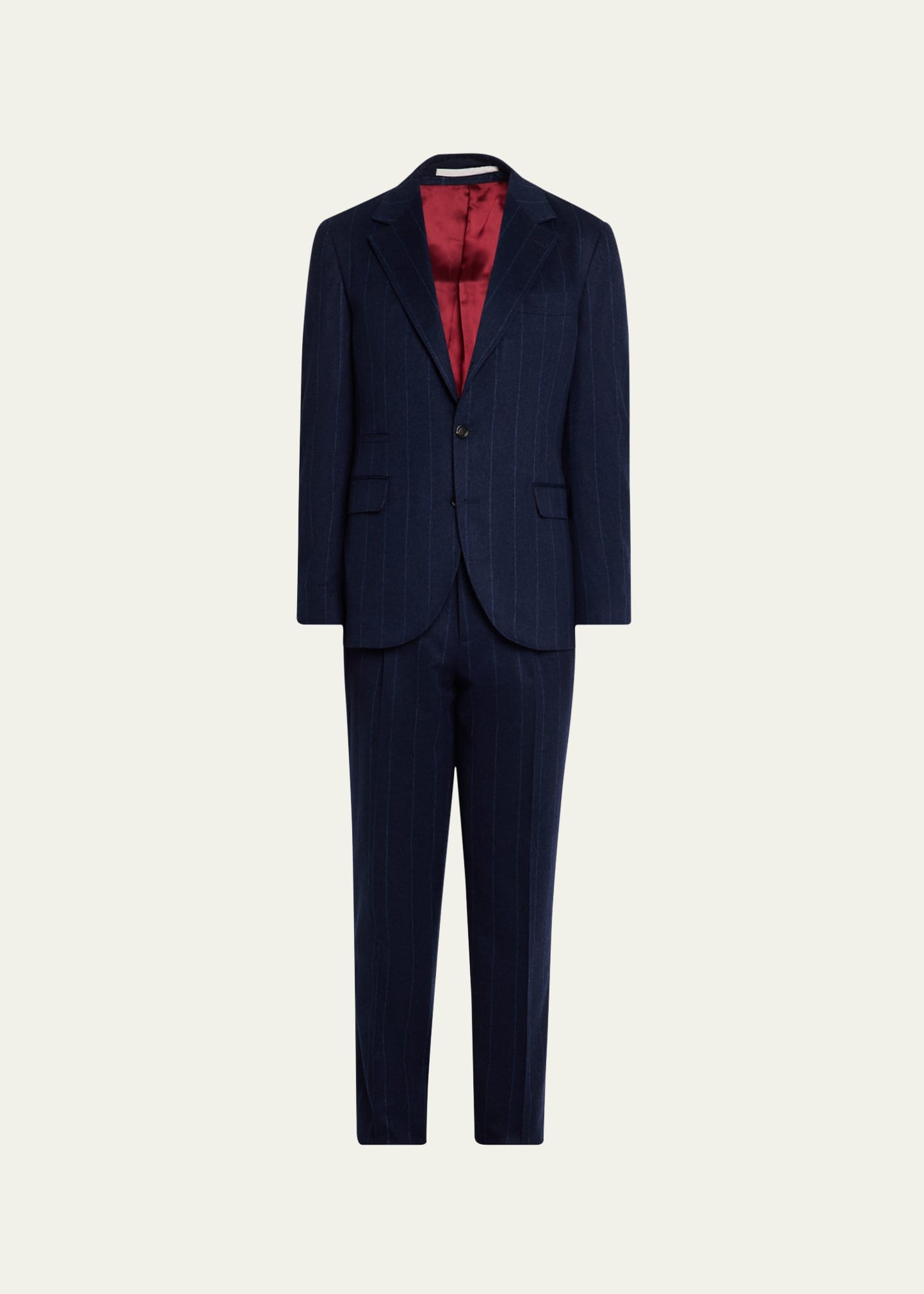Men's Wool-Cashmere Pinstripe Suit - 1