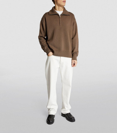 Studio Nicholson Merino Wool-Blend Half-Zip Sweater outlook