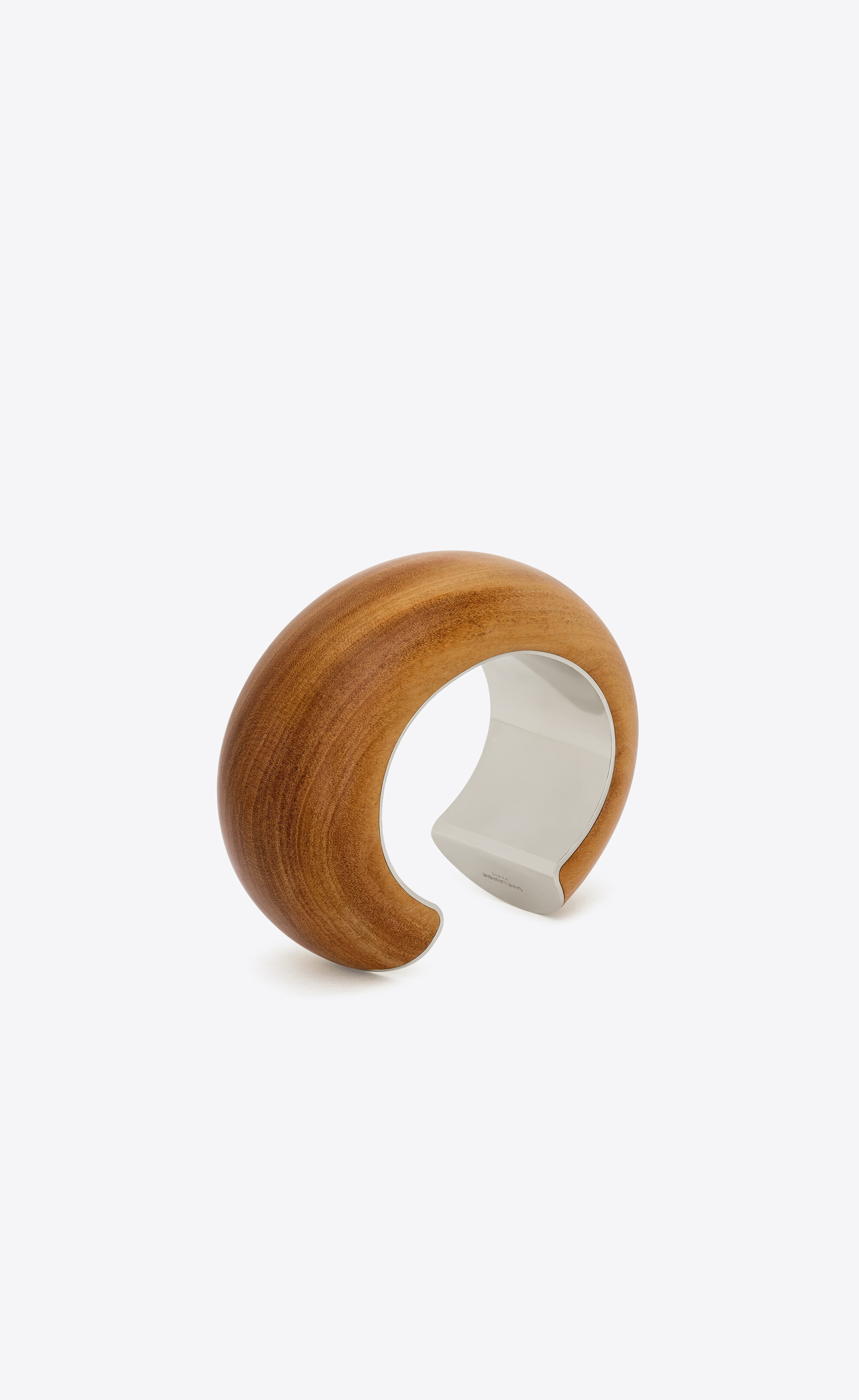 chunky cuff in wood and metal - 1