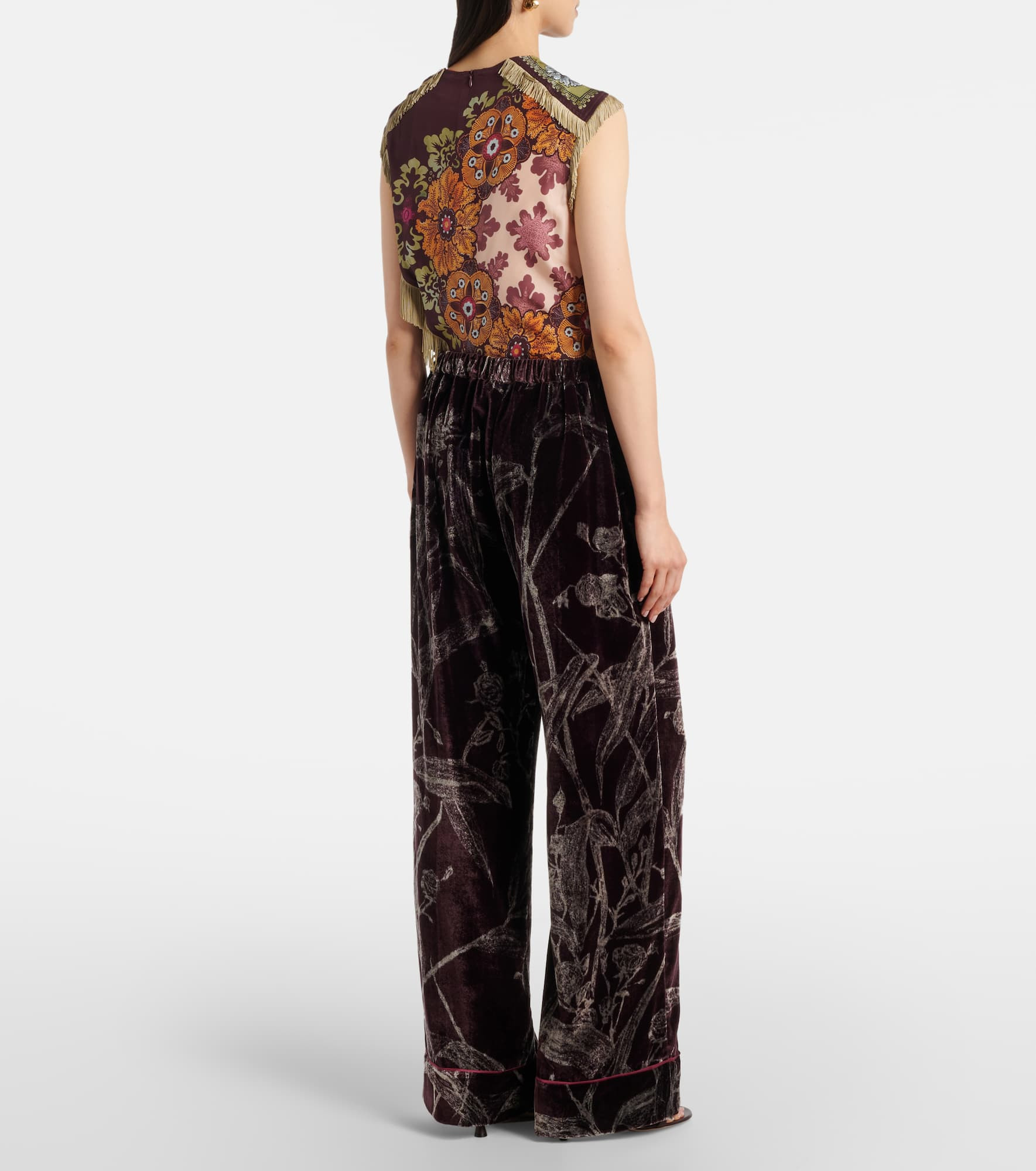 Floral satin pajama pants - 3