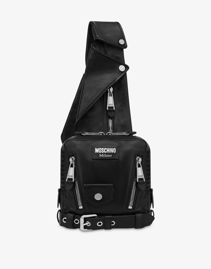 BIKER-STYLE CALFSKIN SHOULDER BAG 1