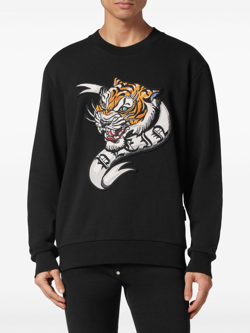 PHILIPP PLEIN tattoo-print cotton sweatshirt outlook