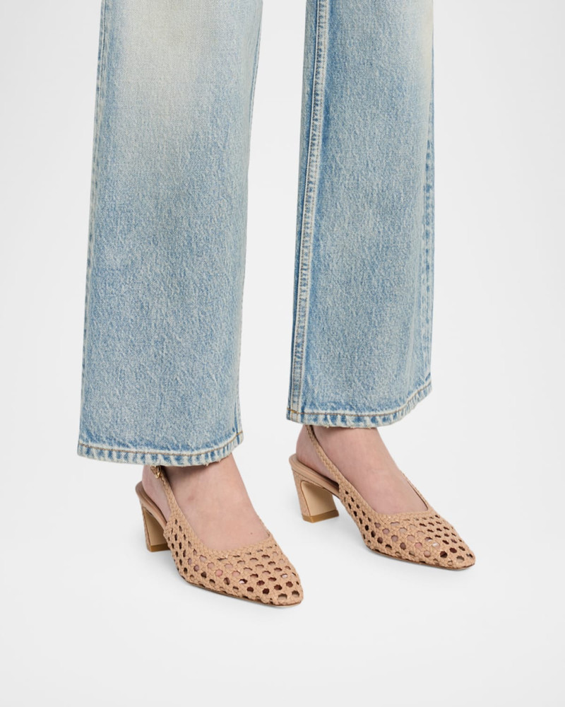 Stuart Weitzman 50mm Stassi Woven Leather Slingback Pumps outlook