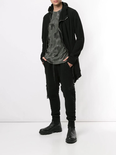 Boris Bidjan Saberi asymmetric zip cotton hoodie outlook