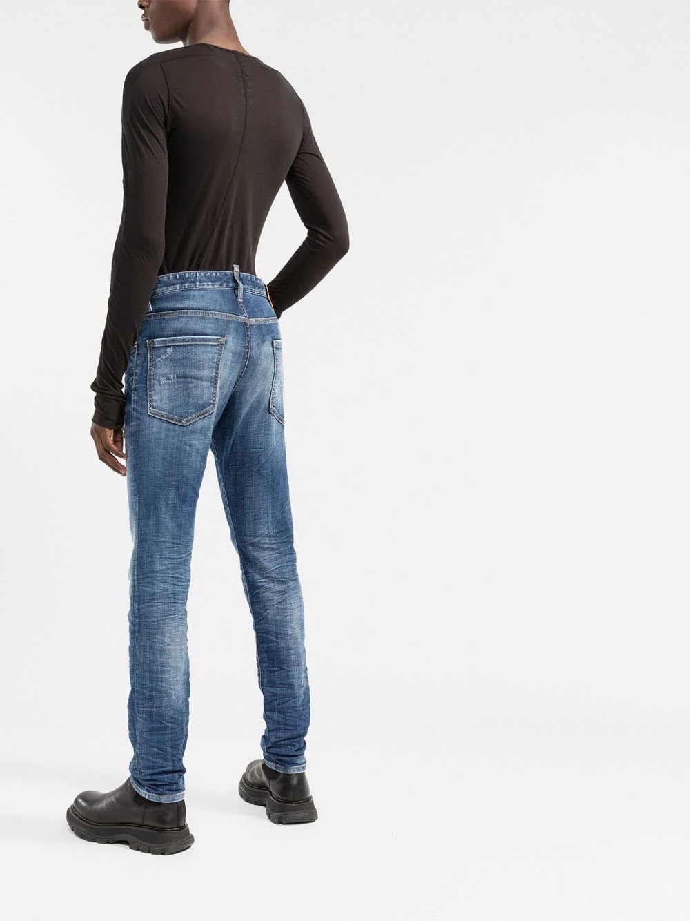 stonewashed skinny jeans - 4