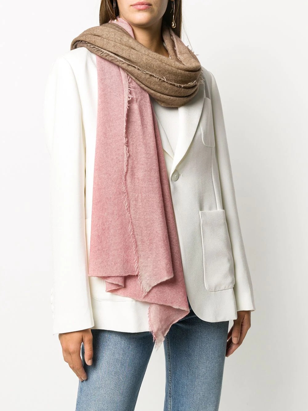 two-tone knit scarf - 2