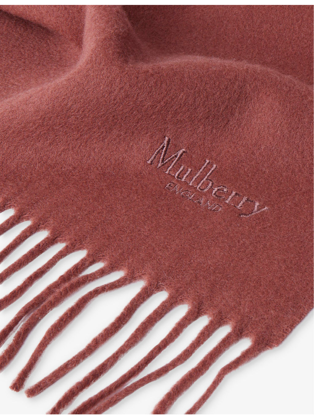 Brand-embroidered fringed-trim wool scarf - 3