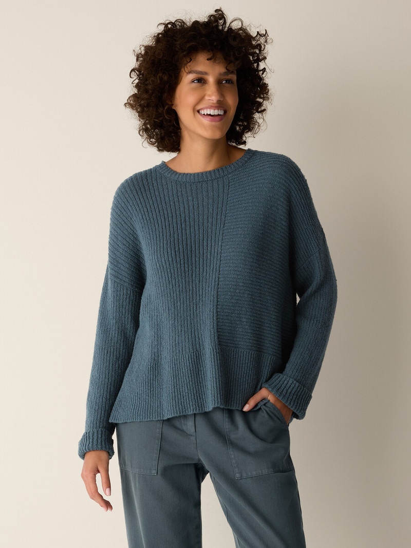 EILEEN FISHER Peruvian Cotton Cloud Crew Neck Top outlook