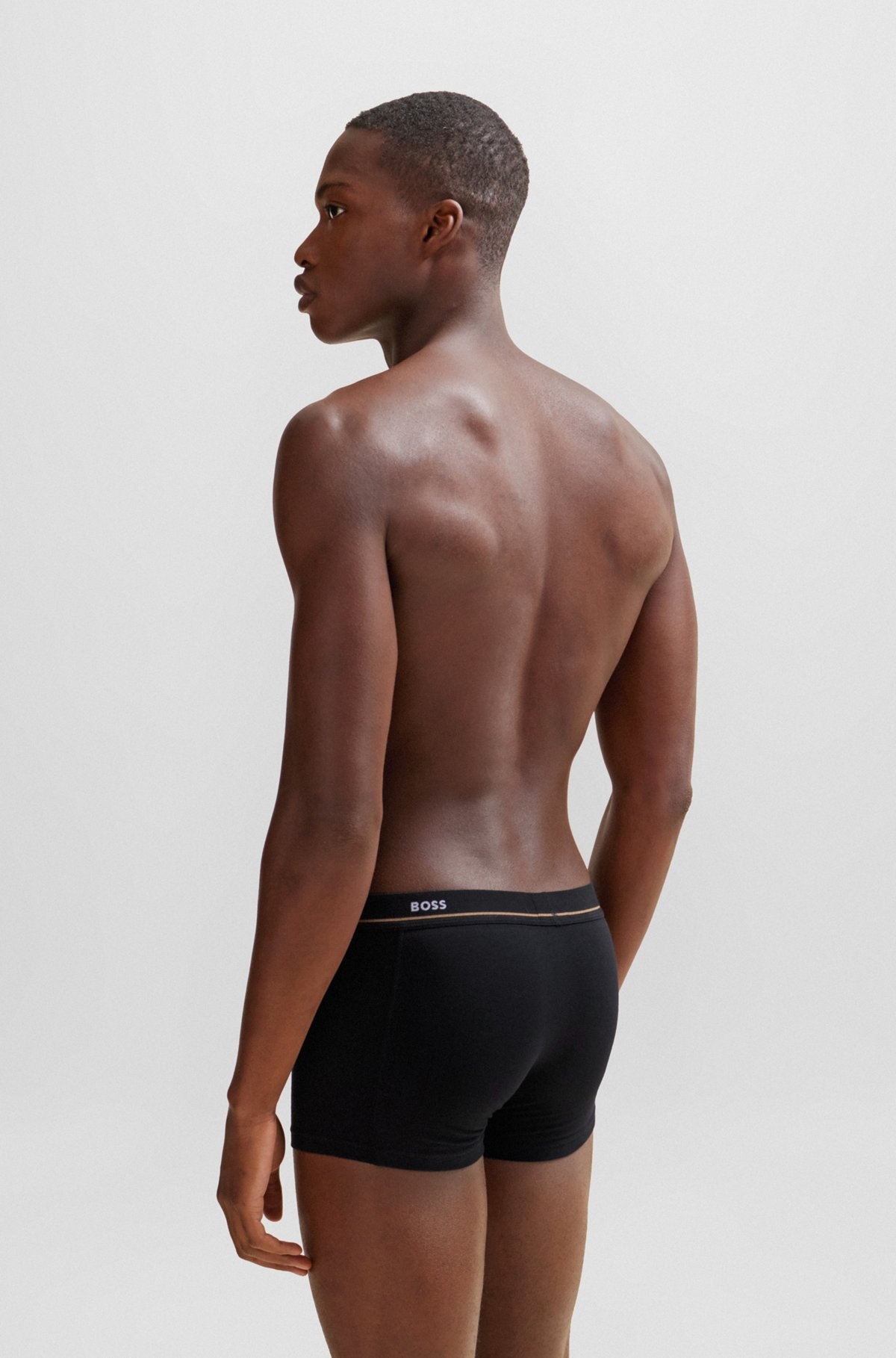 FIVE-PACK OF STRETCH-COTTON TRUNKS WITH LOGO WAISTBANDS - 3