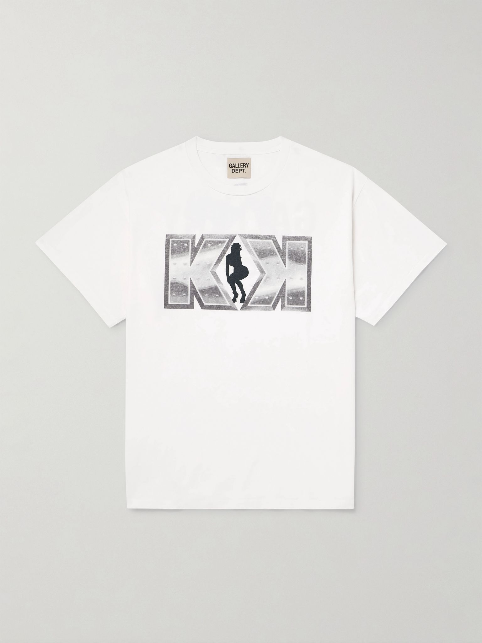 Funky Ass Records Glittered Printed Cotton-Jersey T-Shirt White - 1