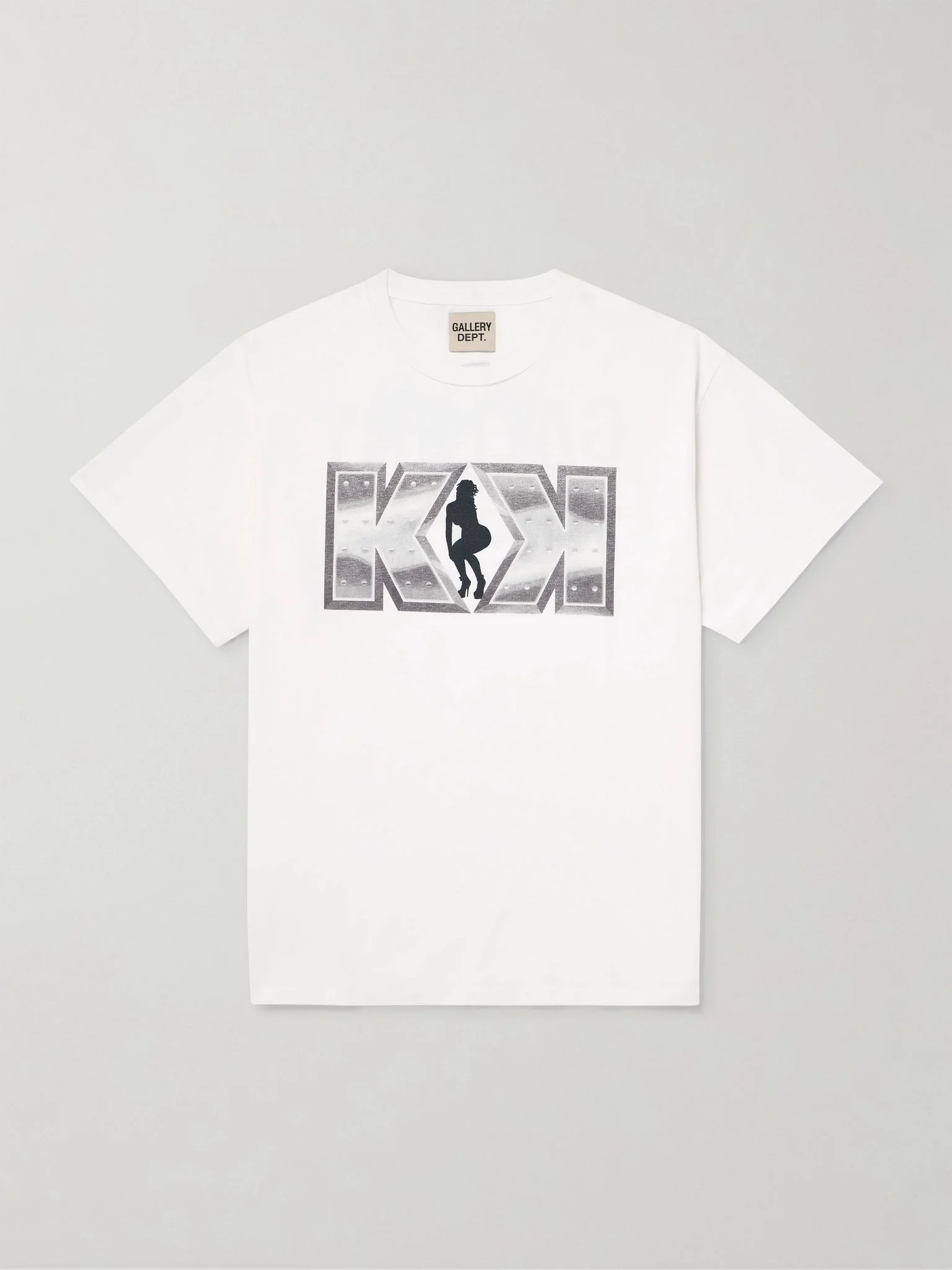 Funky Ass Records Glittered Printed Cotton-Jersey T-Shirt White - 1