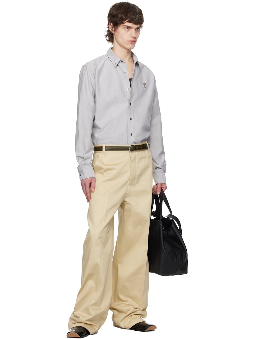Gray Cotton Button-Down Ami de Coeur Shirt - 5