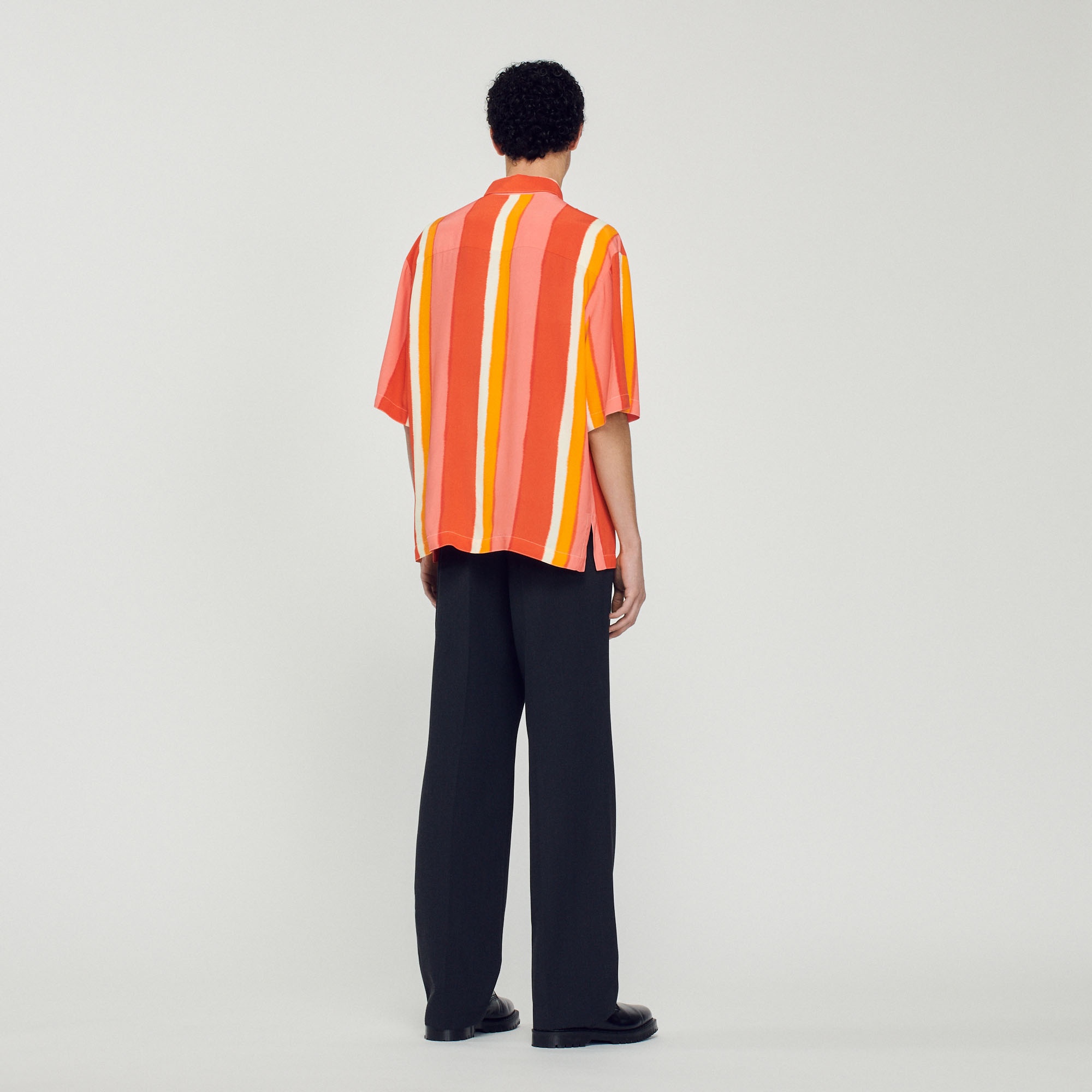 Flowing striped short-sleeved shirt - 6
