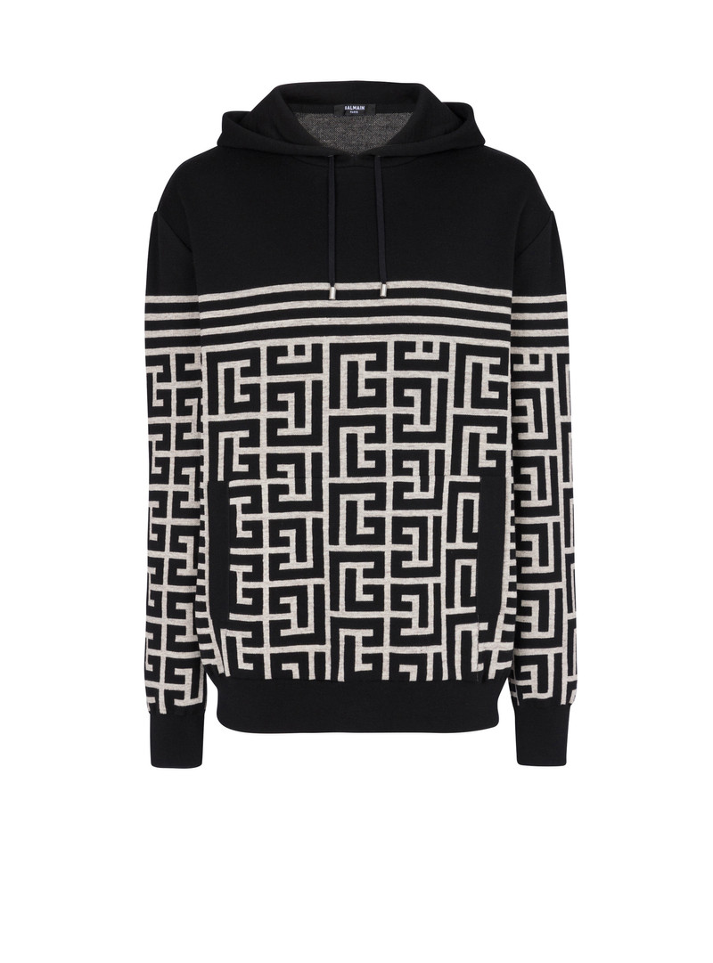 Monogrammed striped wool sweater 1