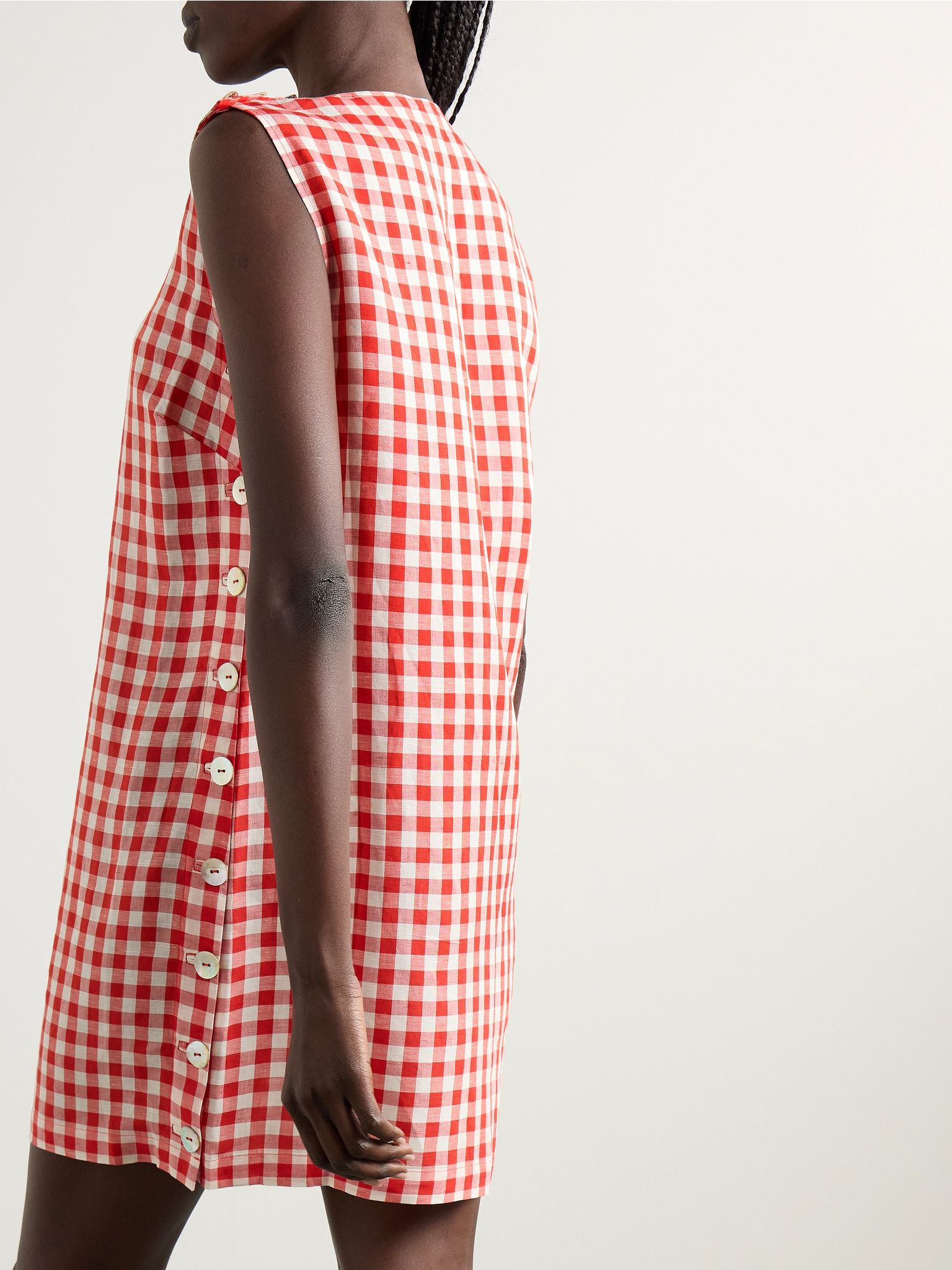 Coraline gingham woven mini dress Red - 3