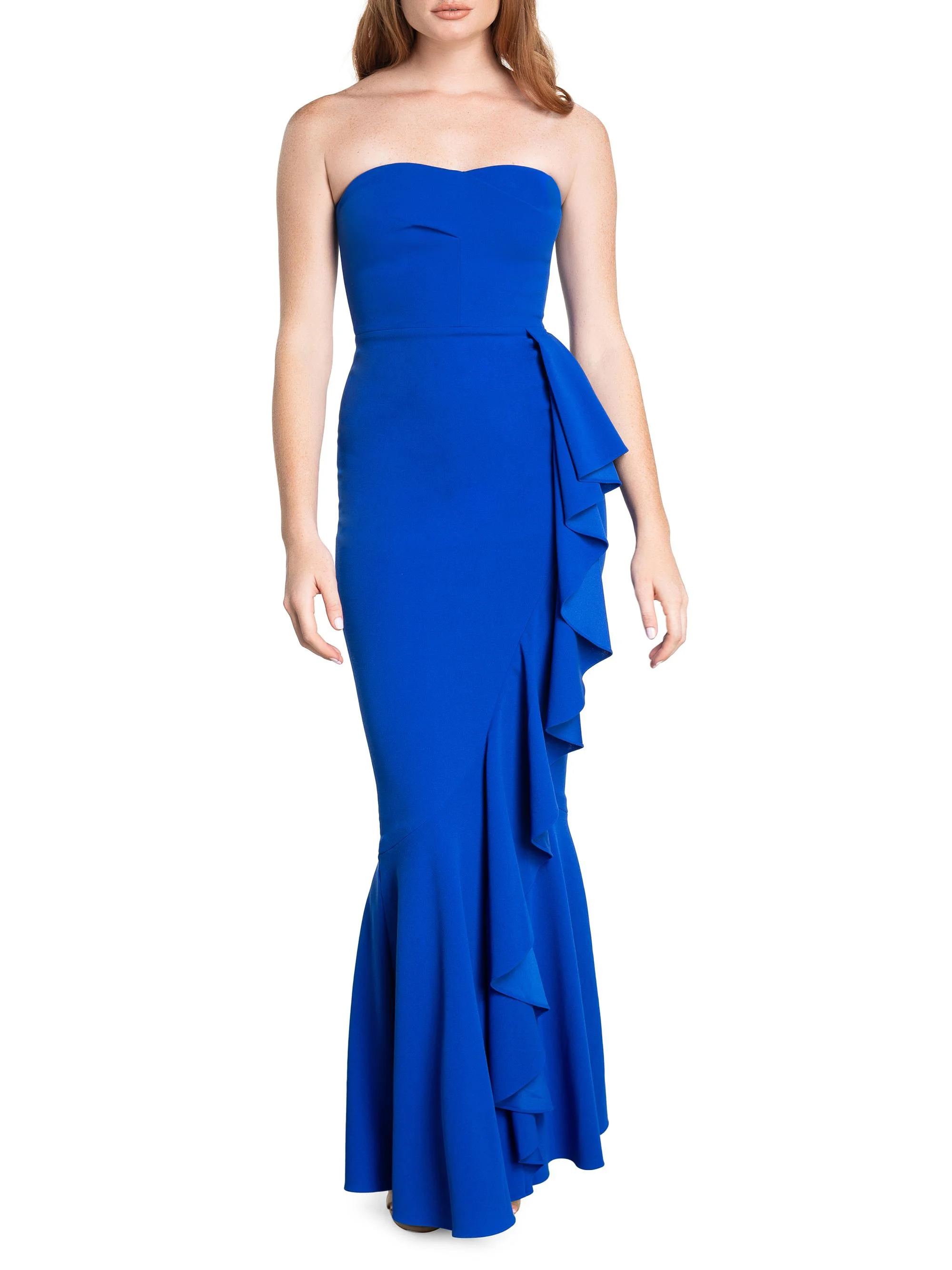 Women's Paris Ruffle Gown - Electric Blue - 1