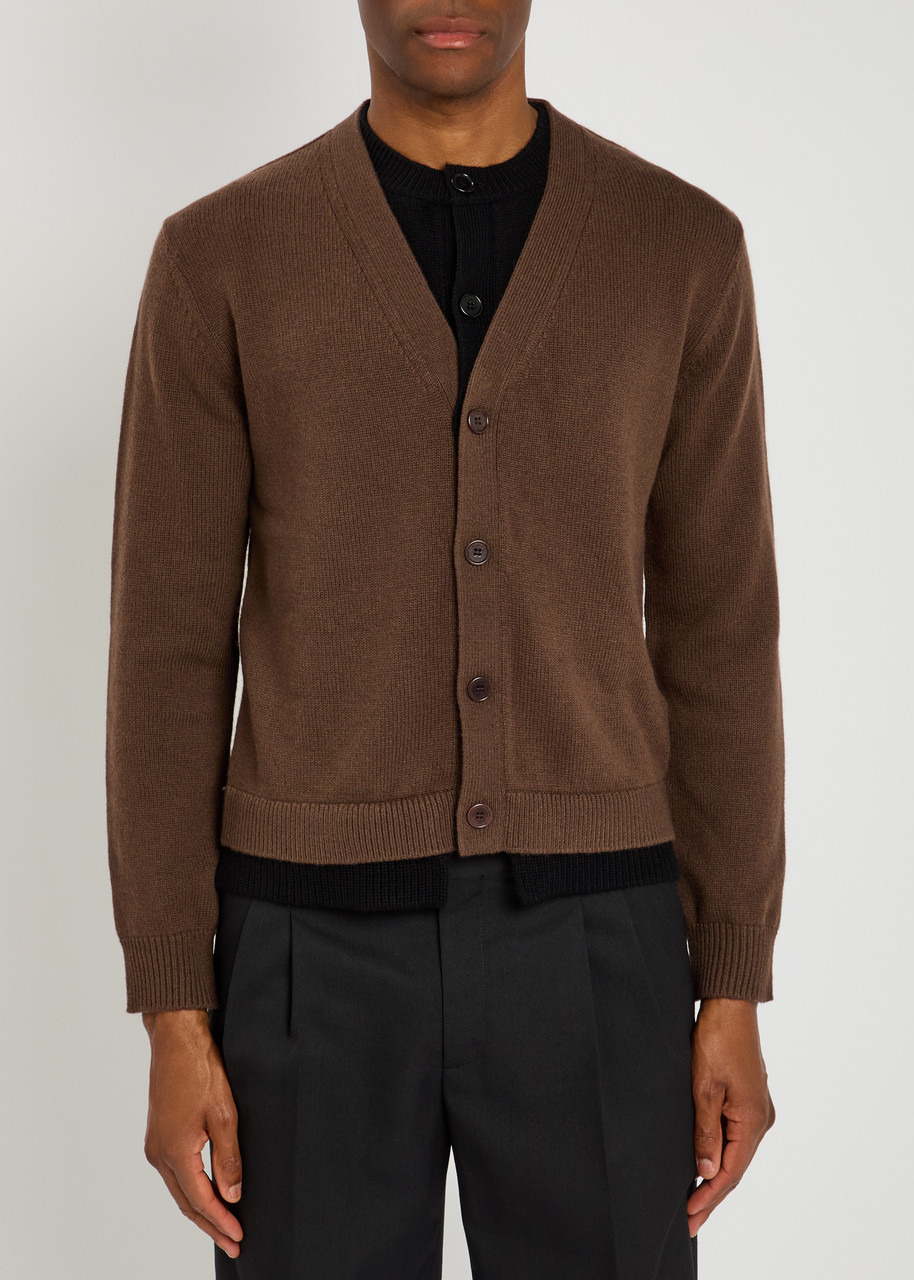 JW Anderson Contrast Layered Wool and Cashmere-blend Cardigan - 2