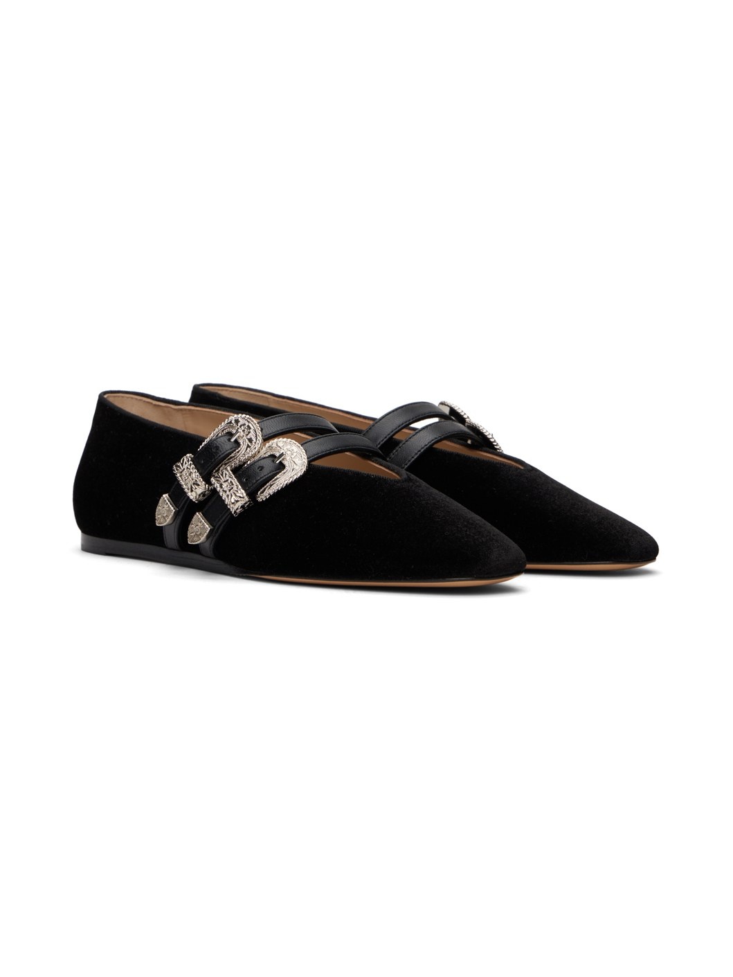Black Claudia Ballerina Flats - 4