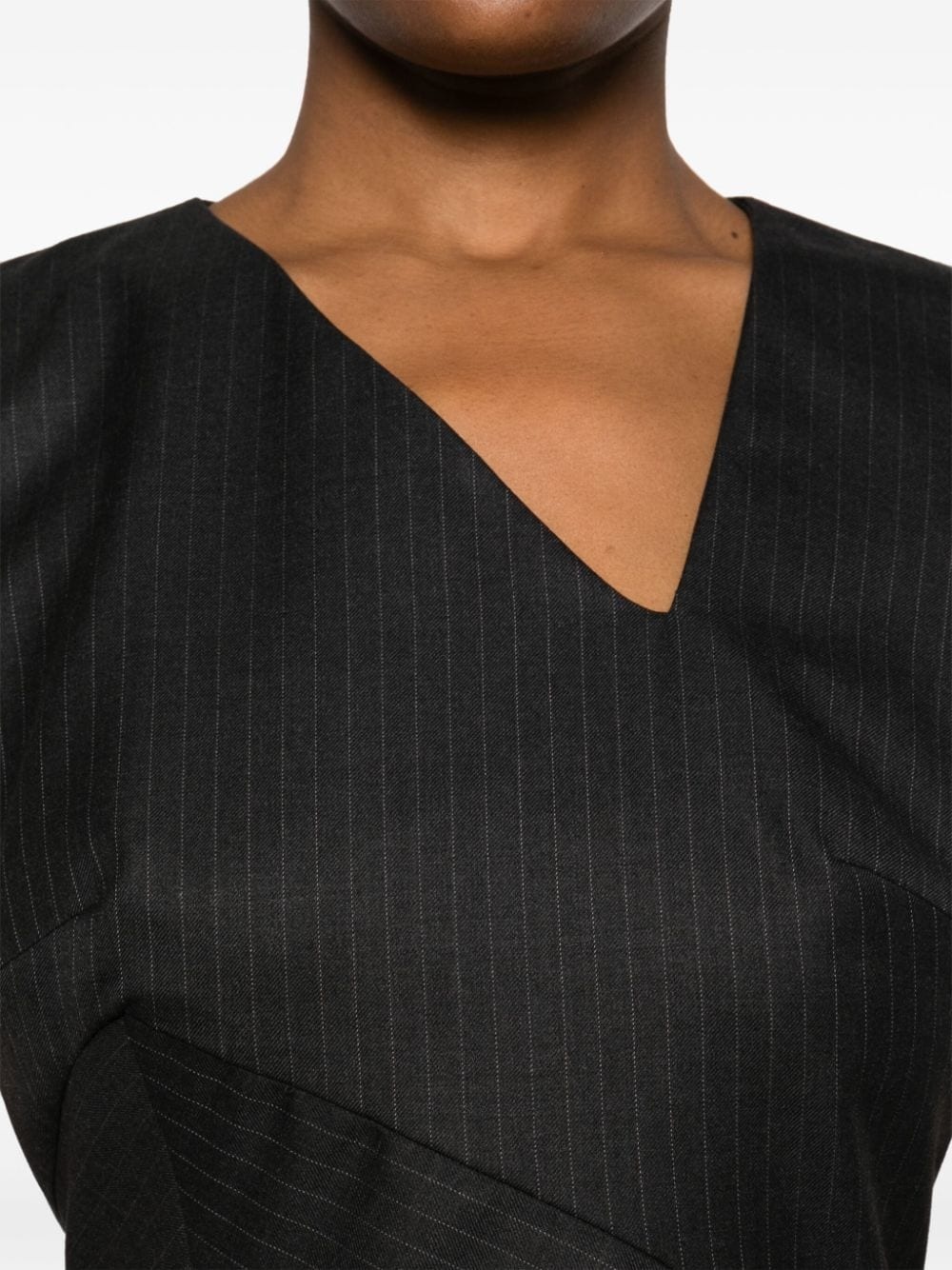 pinstriped midi dress - 5
