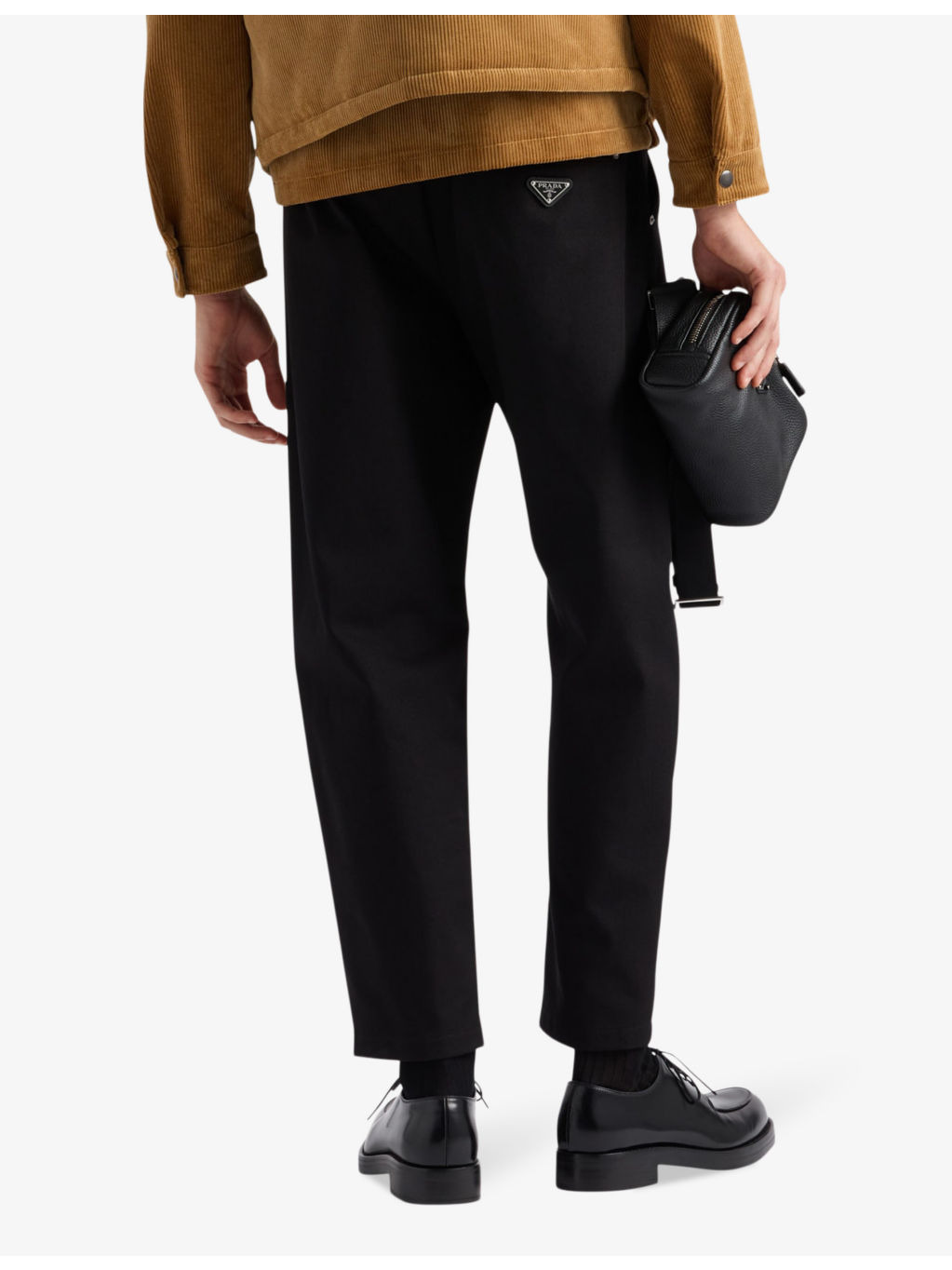 Triangle-logo tapered-leg relaxed cotton trousers - 4