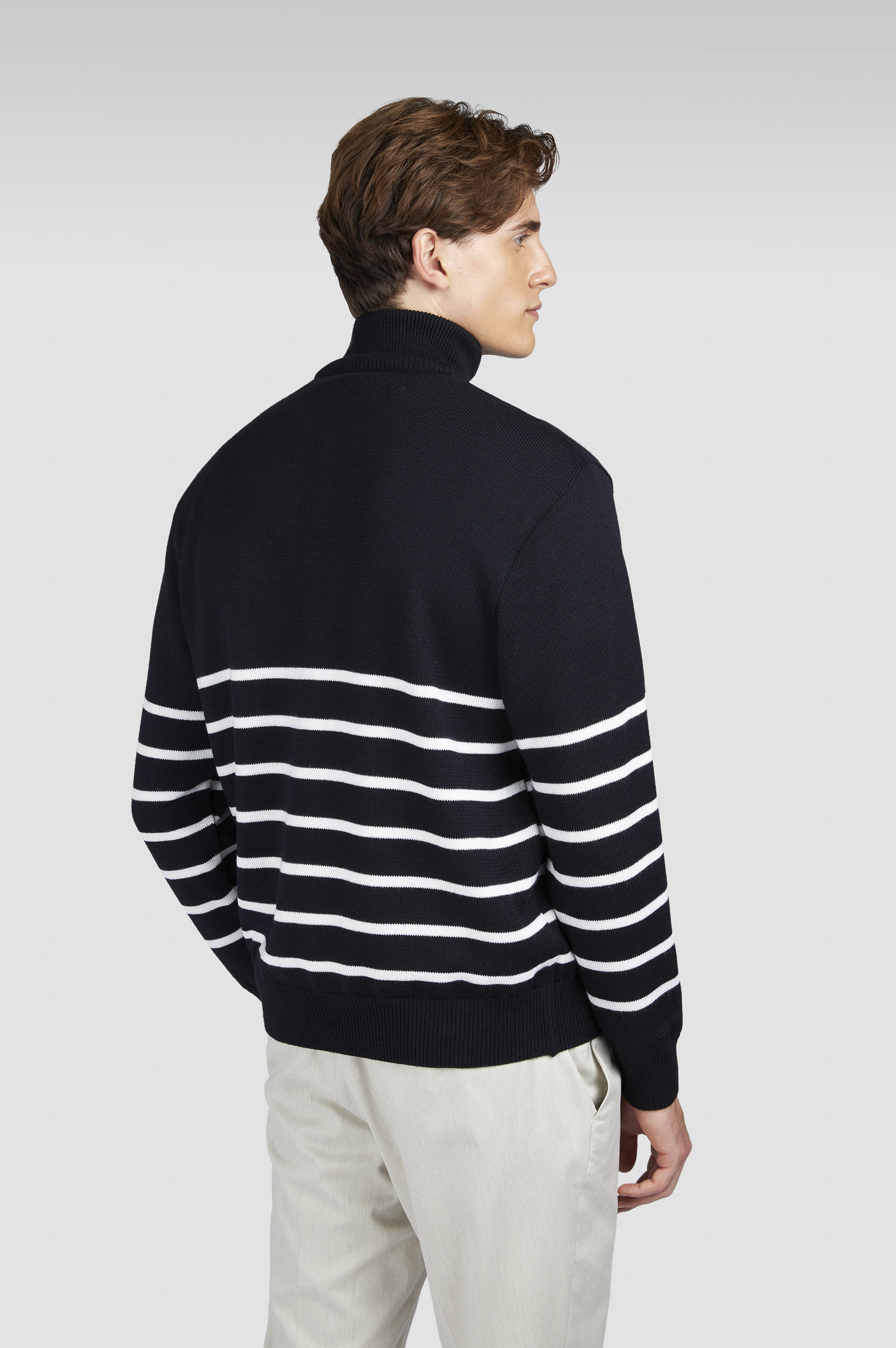 SOFT COOL TOUCH WOOL HALF ZIP SWEATER - 3