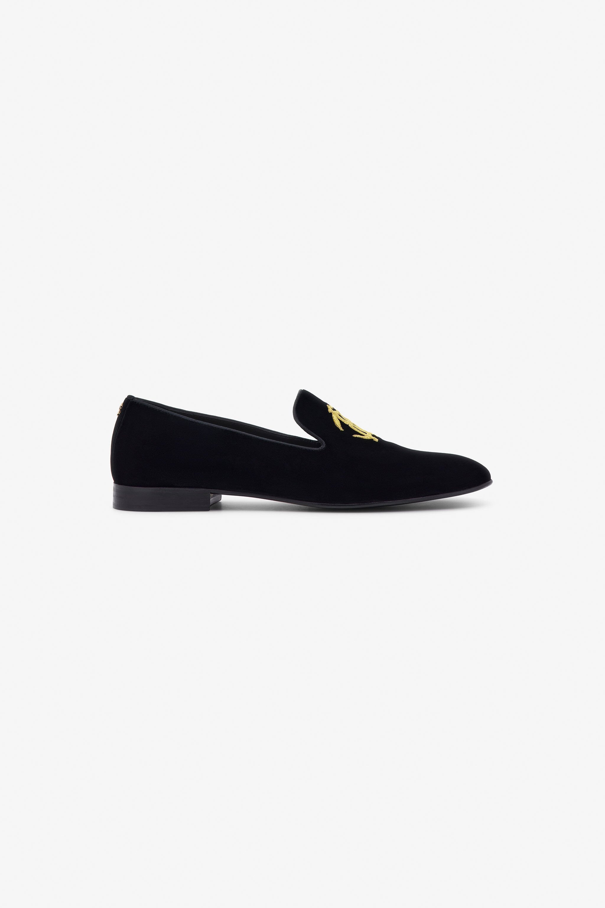 Velvet loafers with Monogram Mirror Snake - 1