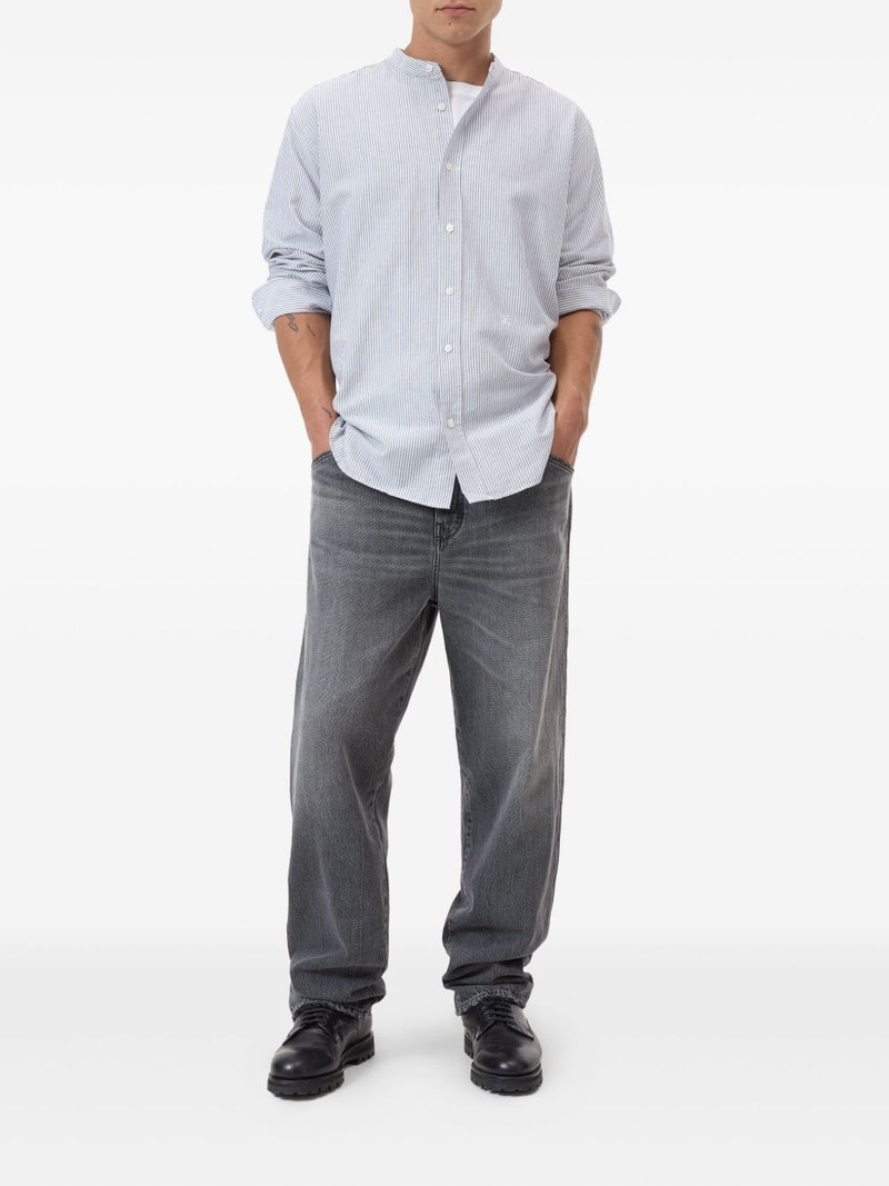 CLOSED mandarin-collar striped shirt outlook