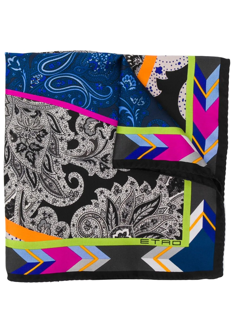 patchwork-print silk pocket square - 1