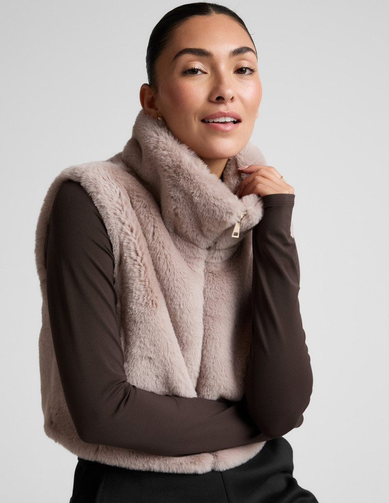 BEYOND YOGA On The List Faux Fur Vest outlook