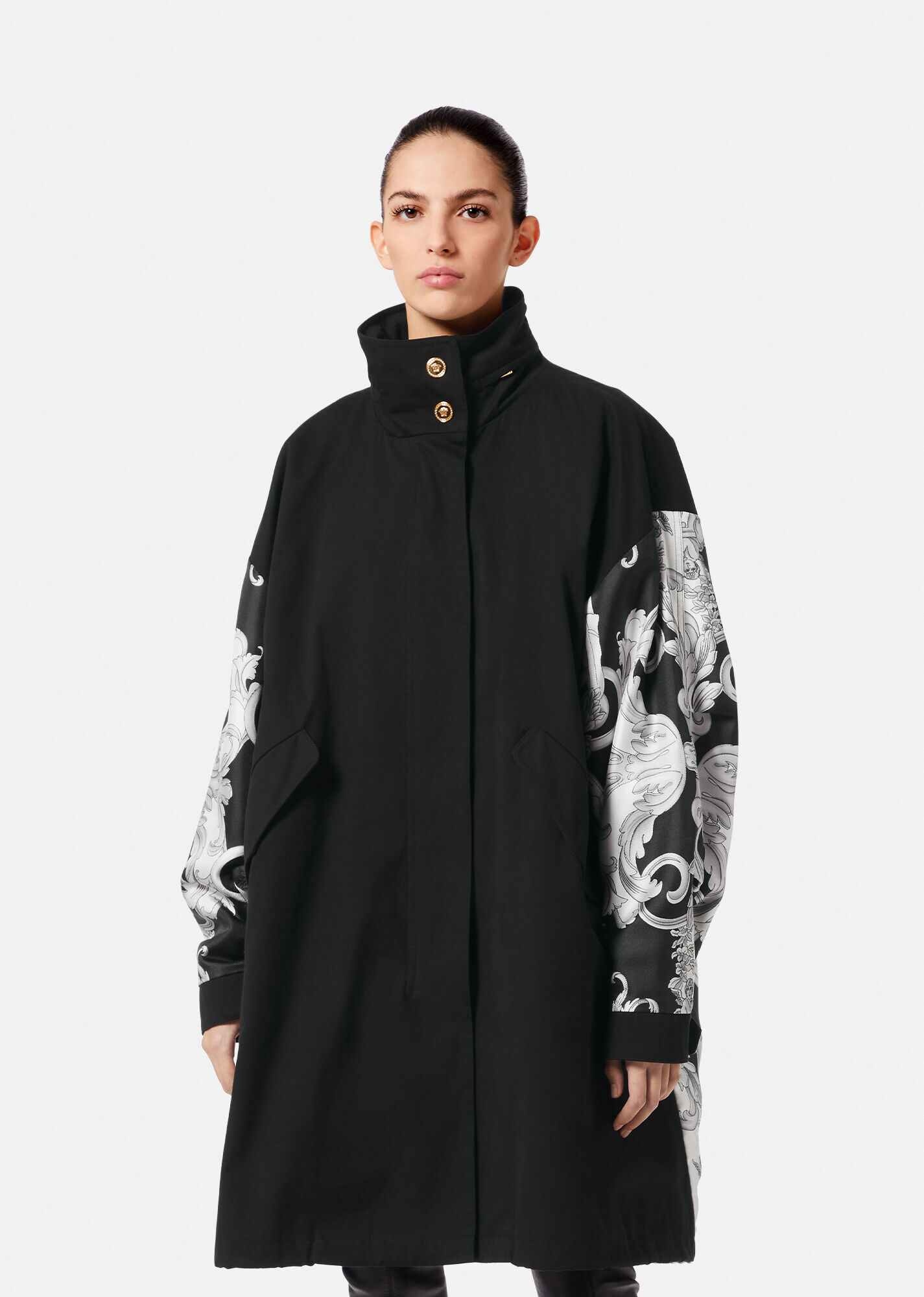 Silver Baroque Parka Coat - 3