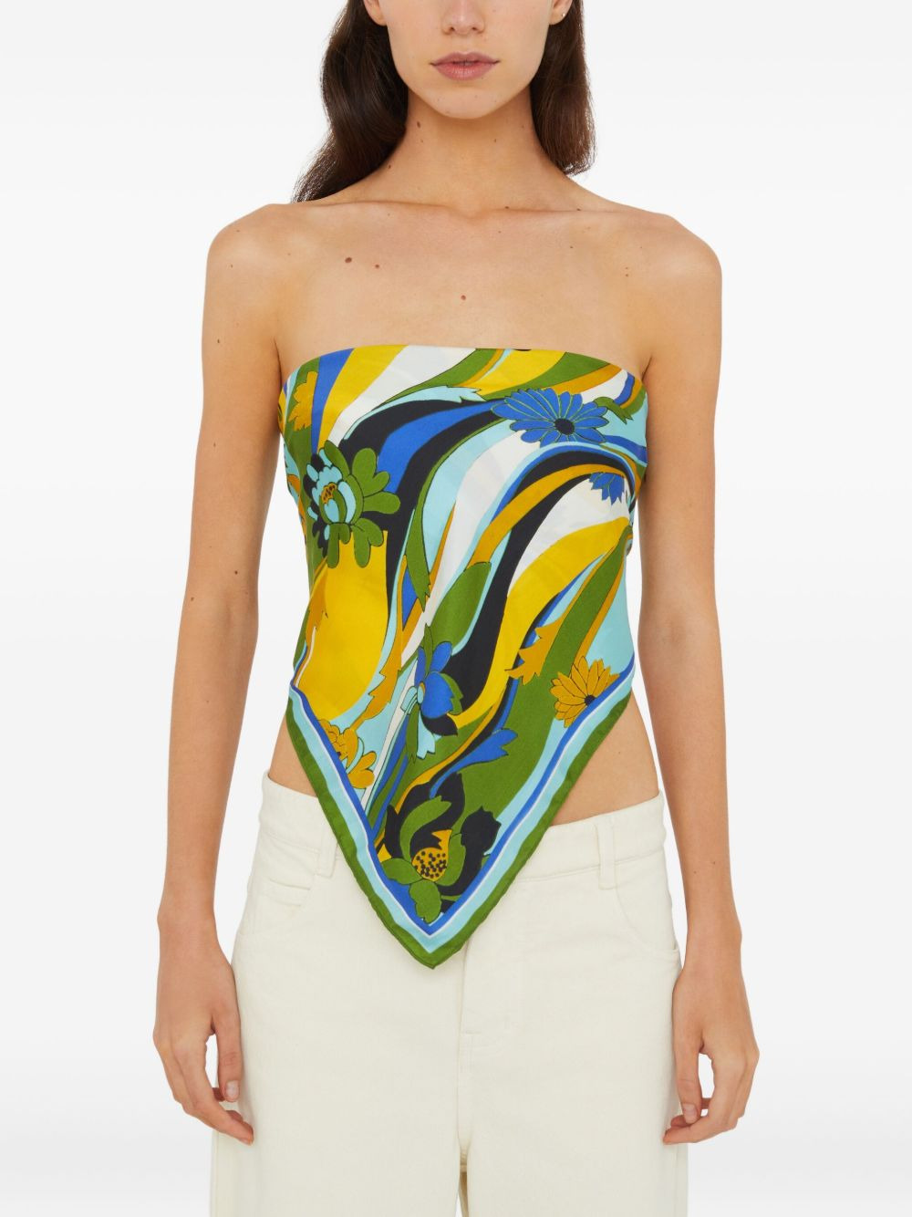 floral-print silk scarf - 5