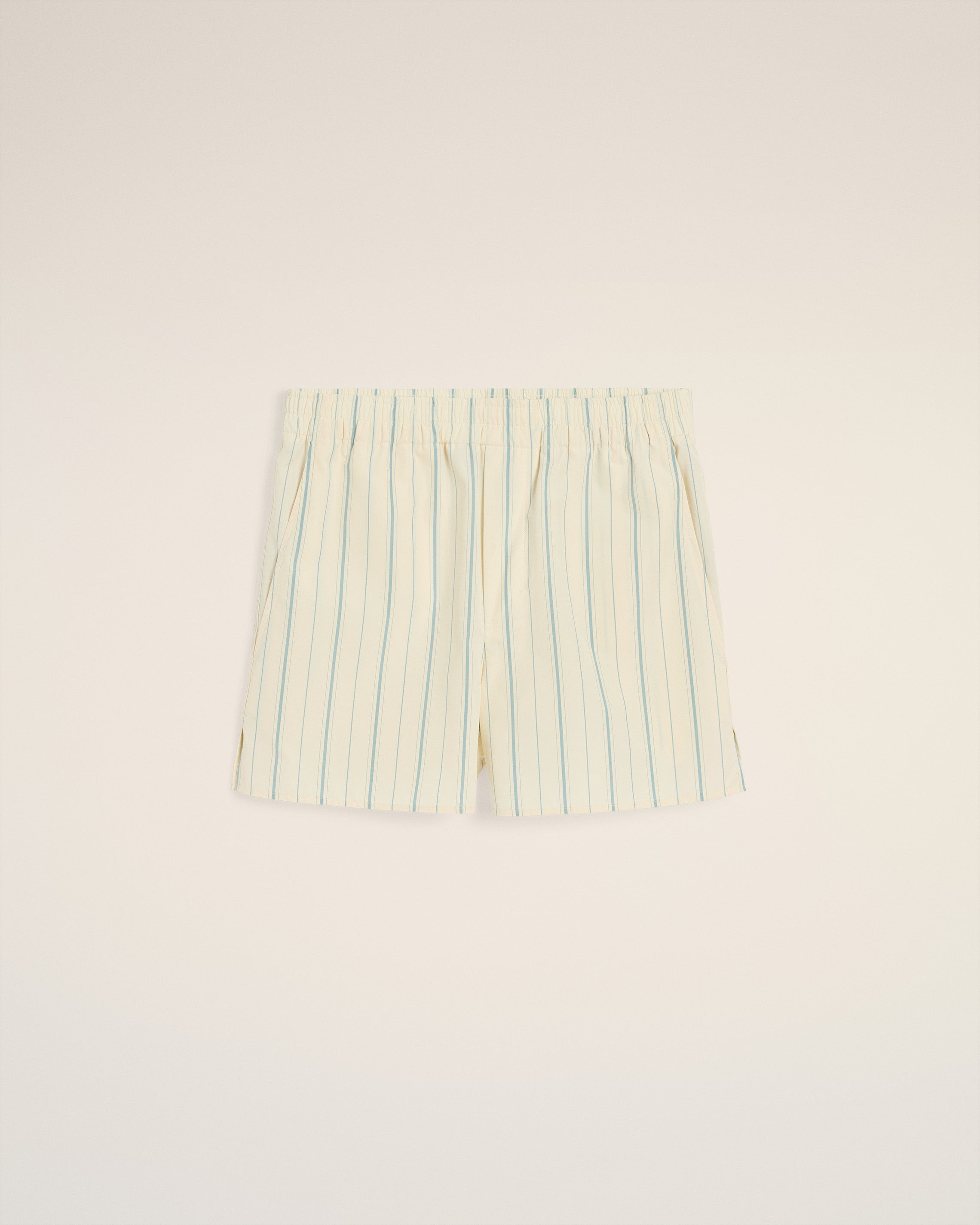 BEIGE COTTON STRIPED SHORT - 11