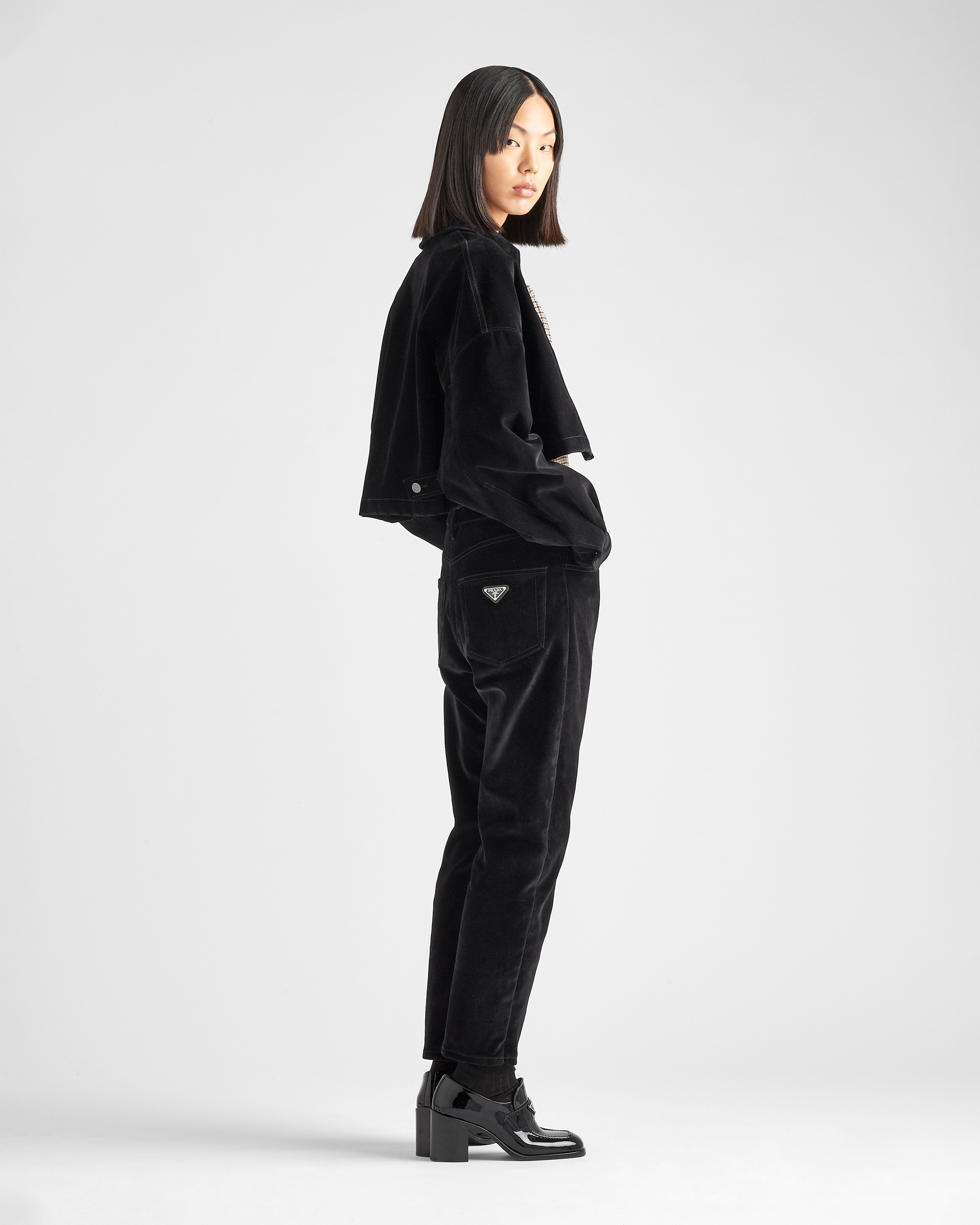 Five-pocket velvet denim jeans - 5