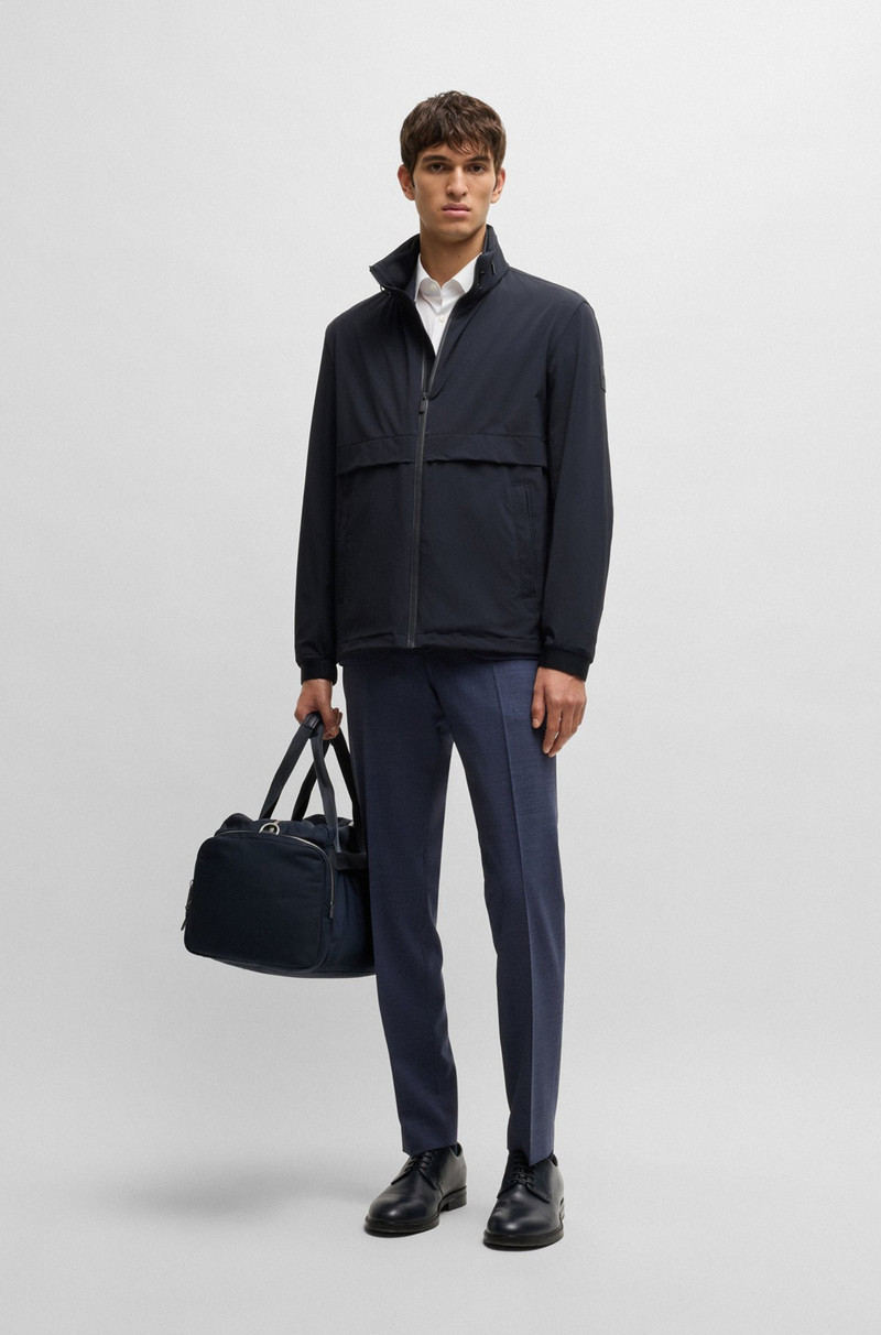 BOSS SOFTSHELL JACKET IN WASHABLE STRETCH FABRIC WITH PACKABLE HOOD outlook