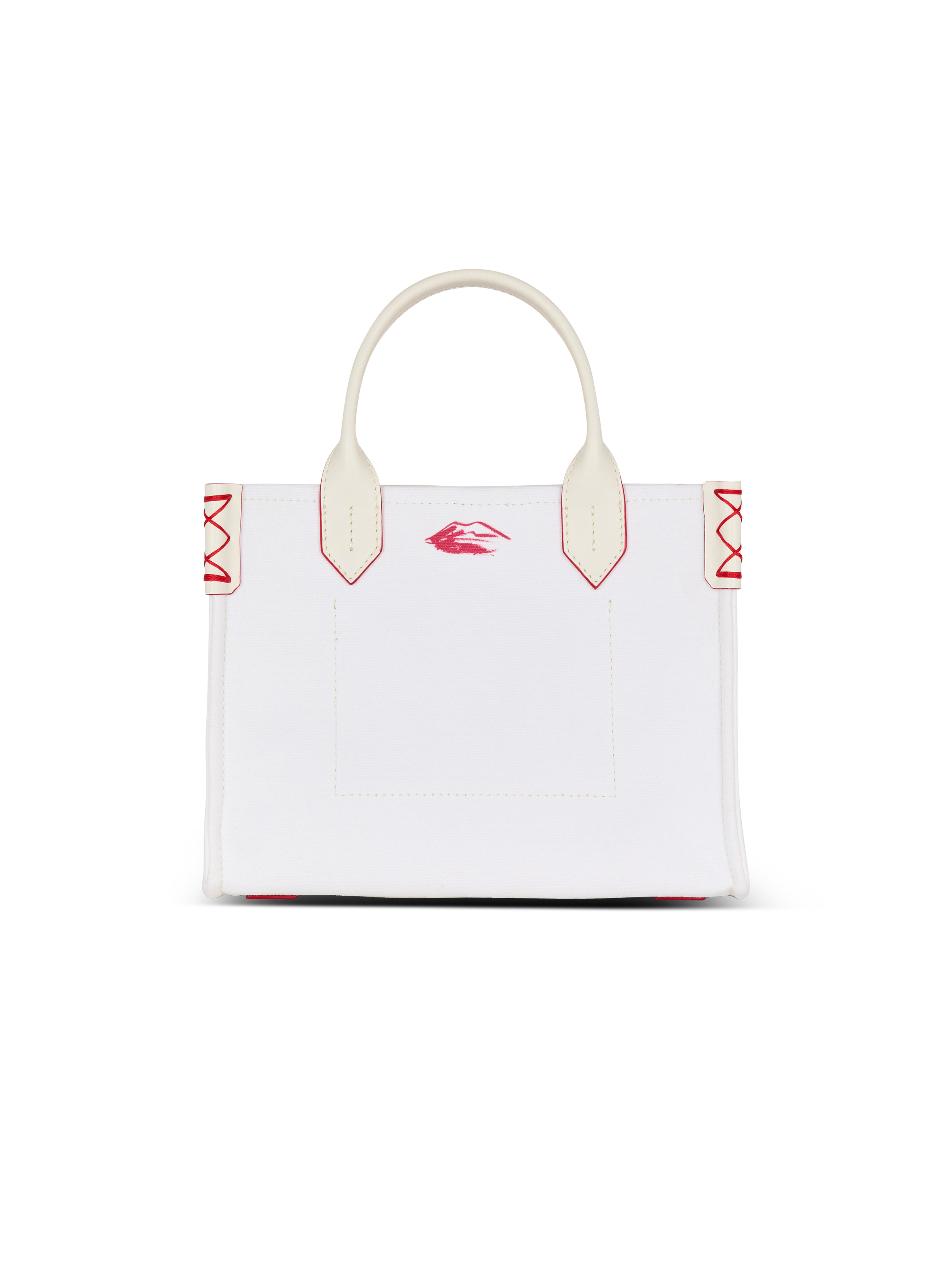 Small B-Army tote bag with Balmain Lipstick print - 4