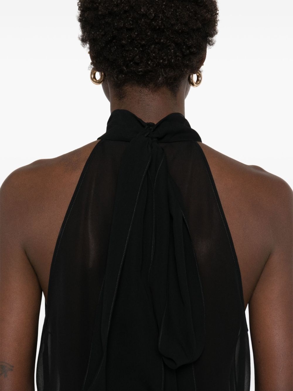 semi-sheer silk blouse - 5