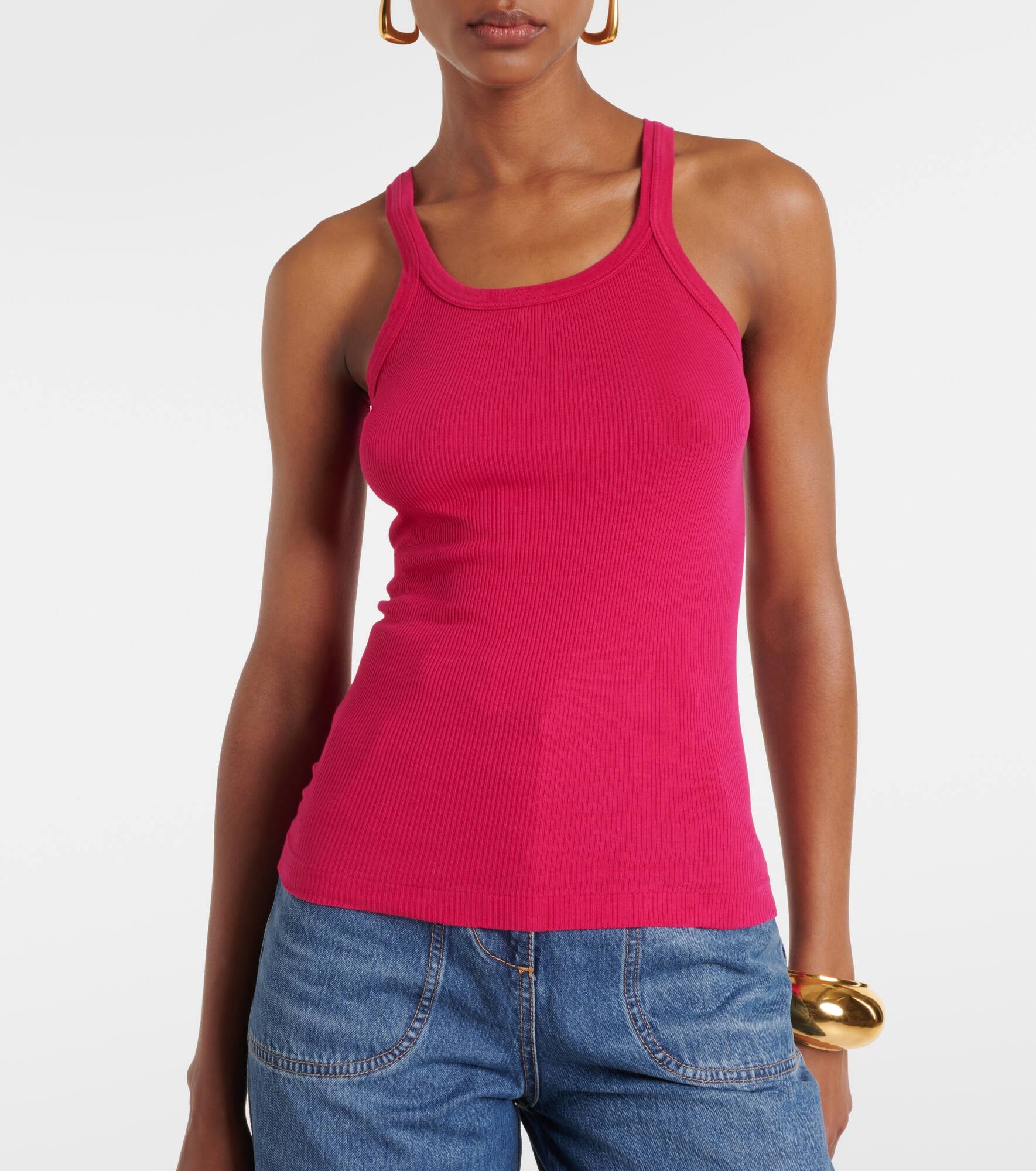 Ribbed-knit cotton jersey tank top - 5