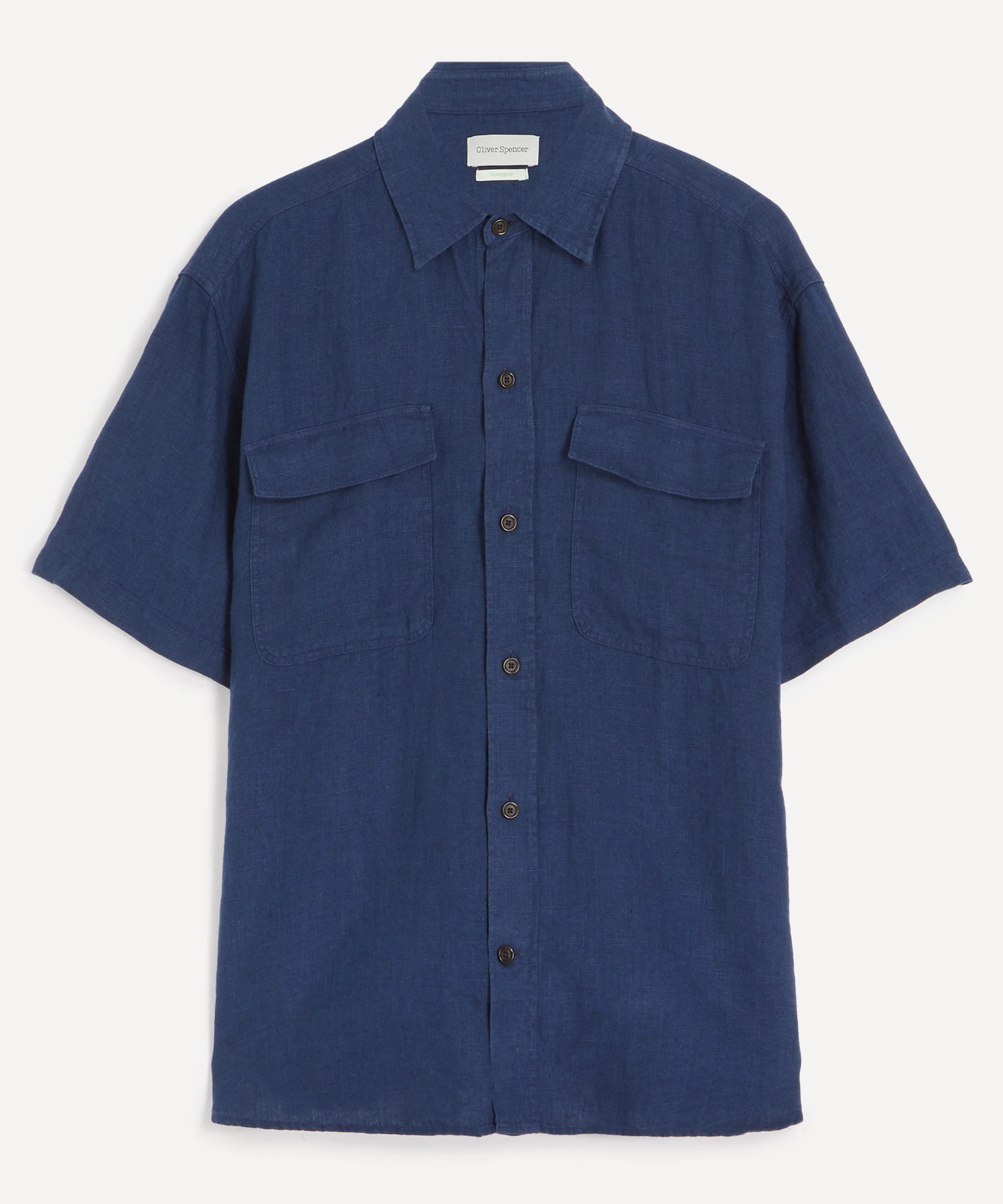Penryn Loose Short-Sleeve Navy Shirt - 1