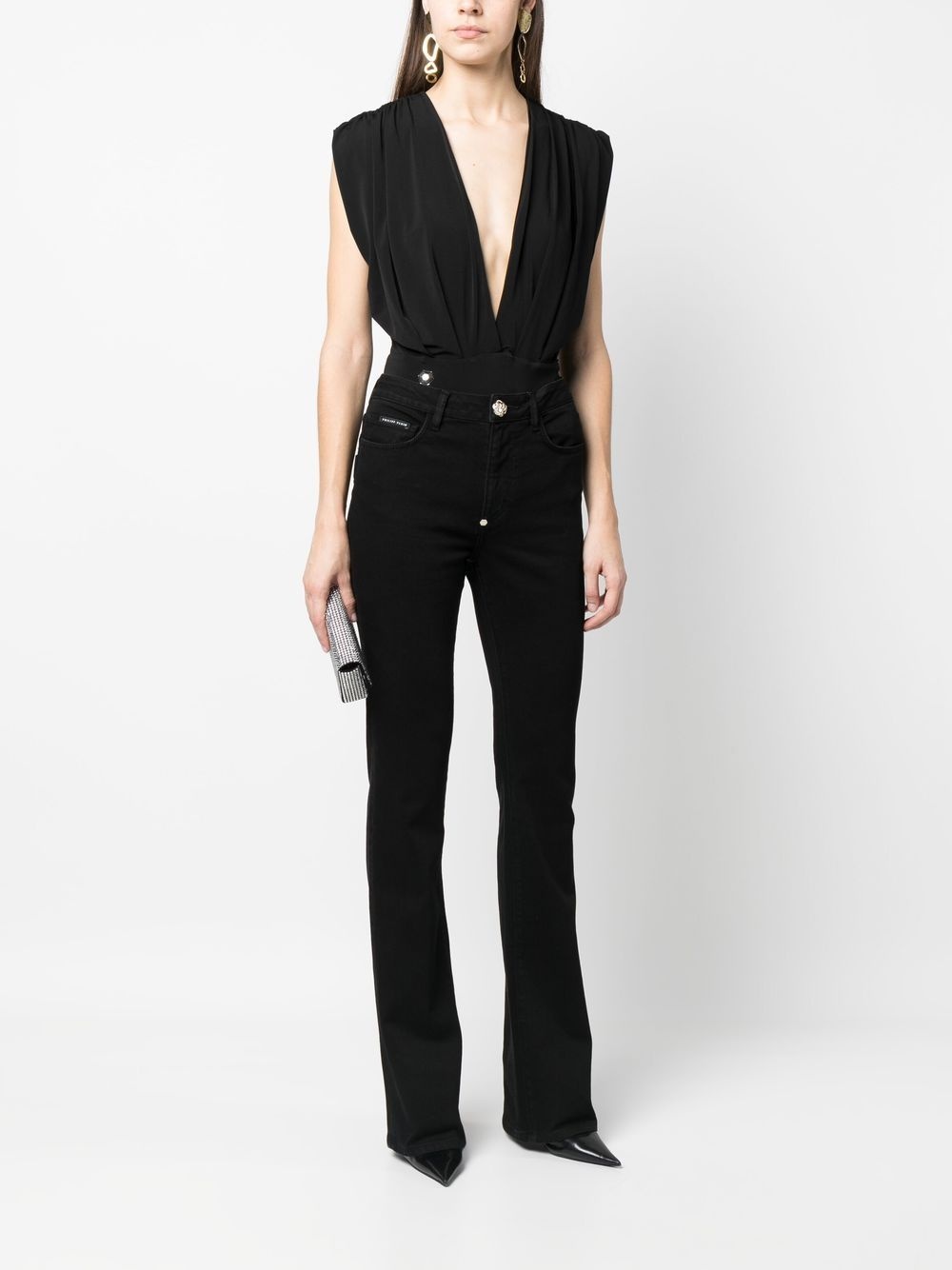 plunging v-neck bodysuit - 2