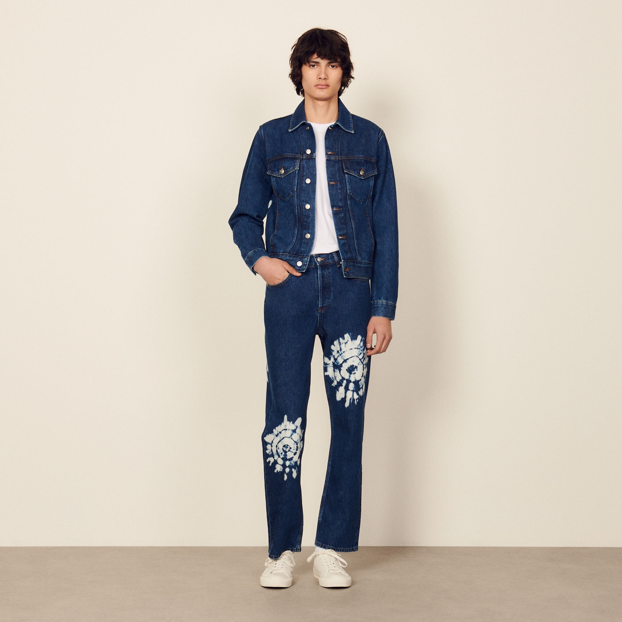 Denim jacket with tie-dye back - 7