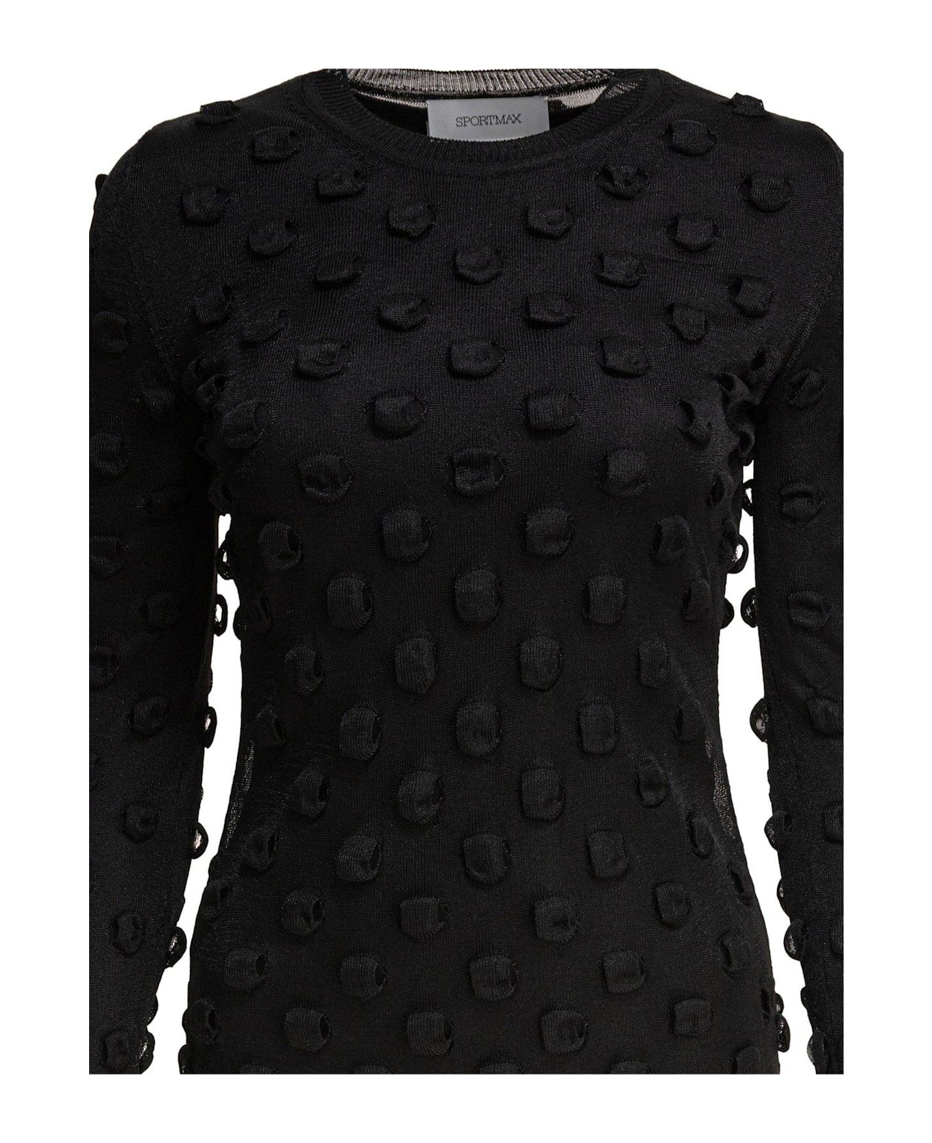 All-over Embellished Crewneck Dress - 3