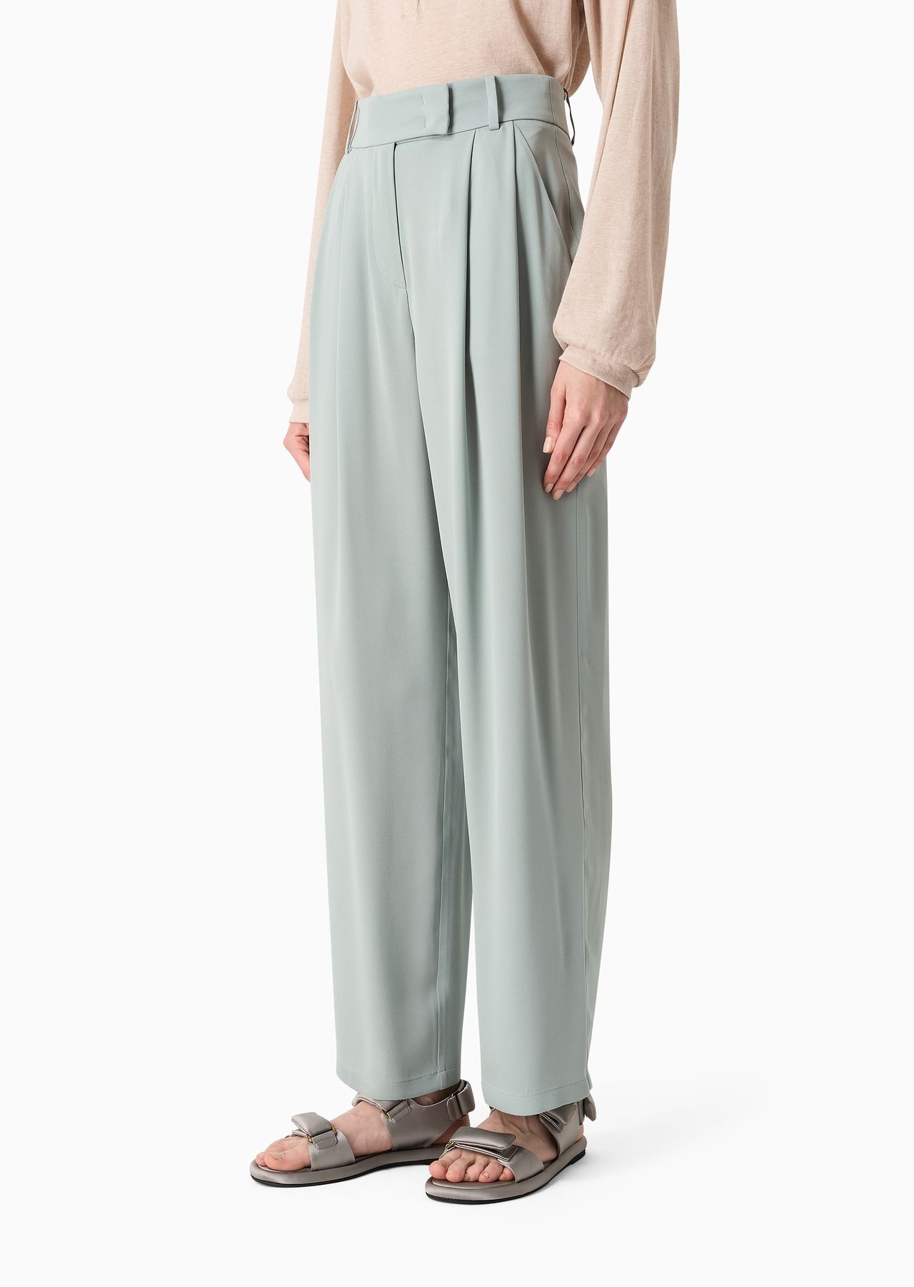ASV triple silk-georgette double-pleat trousers - 2