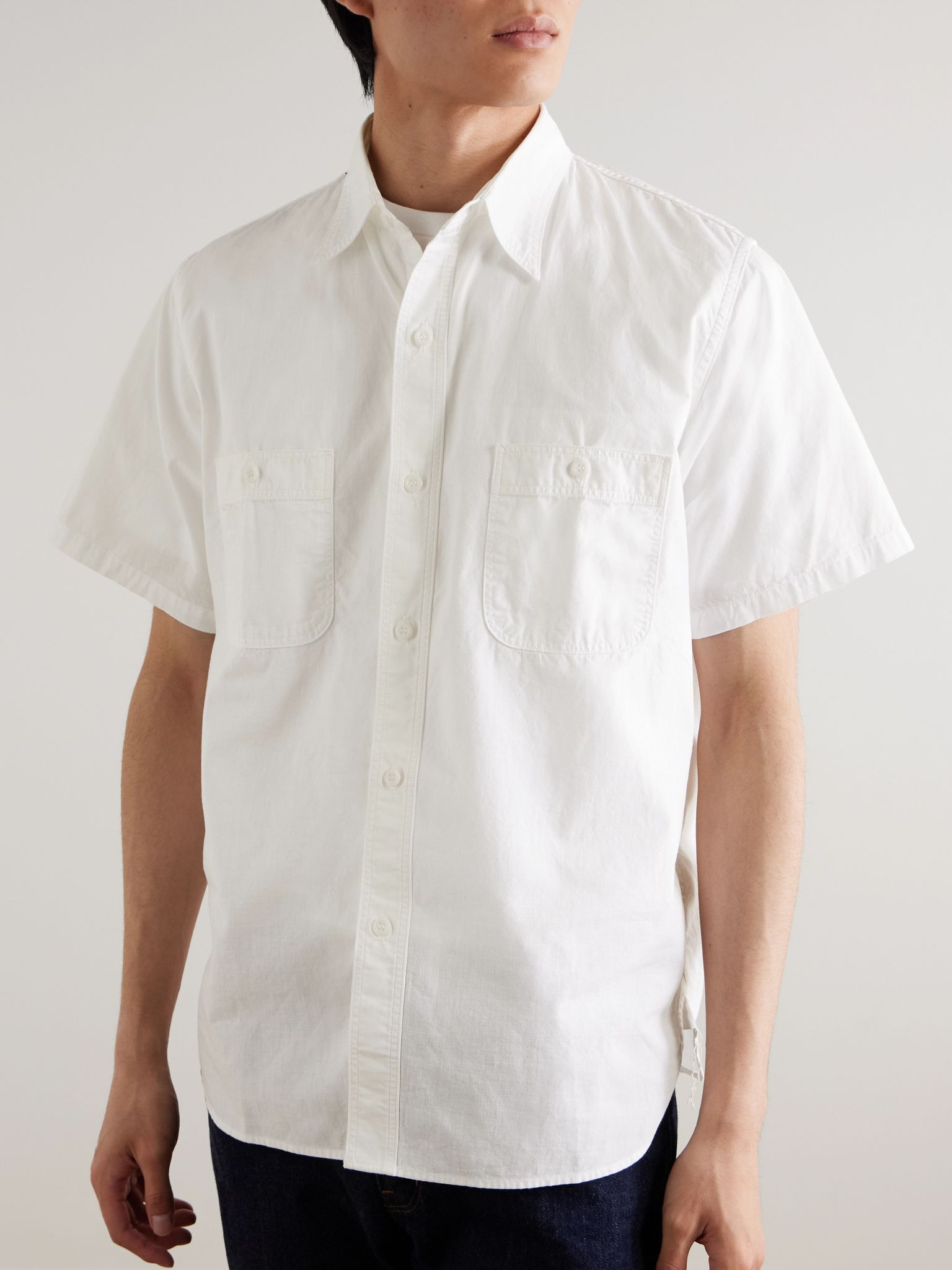 Cotton-Chambray Shirt White - 3