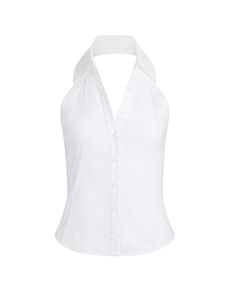FREYA BUTTON DOWN HALTER TOP 1