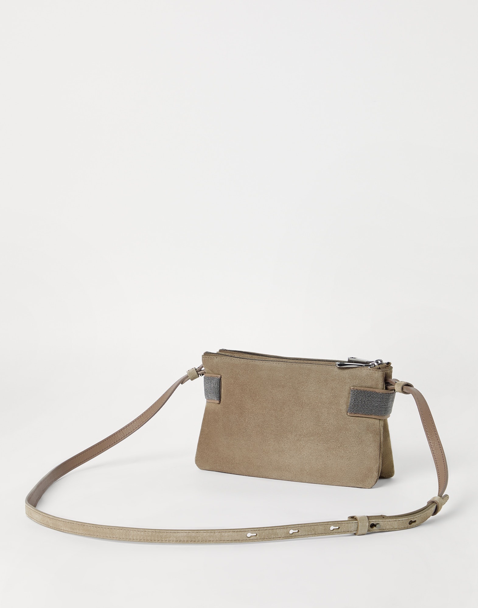 Essence mini shoulder bag in suede with precious bands - 2