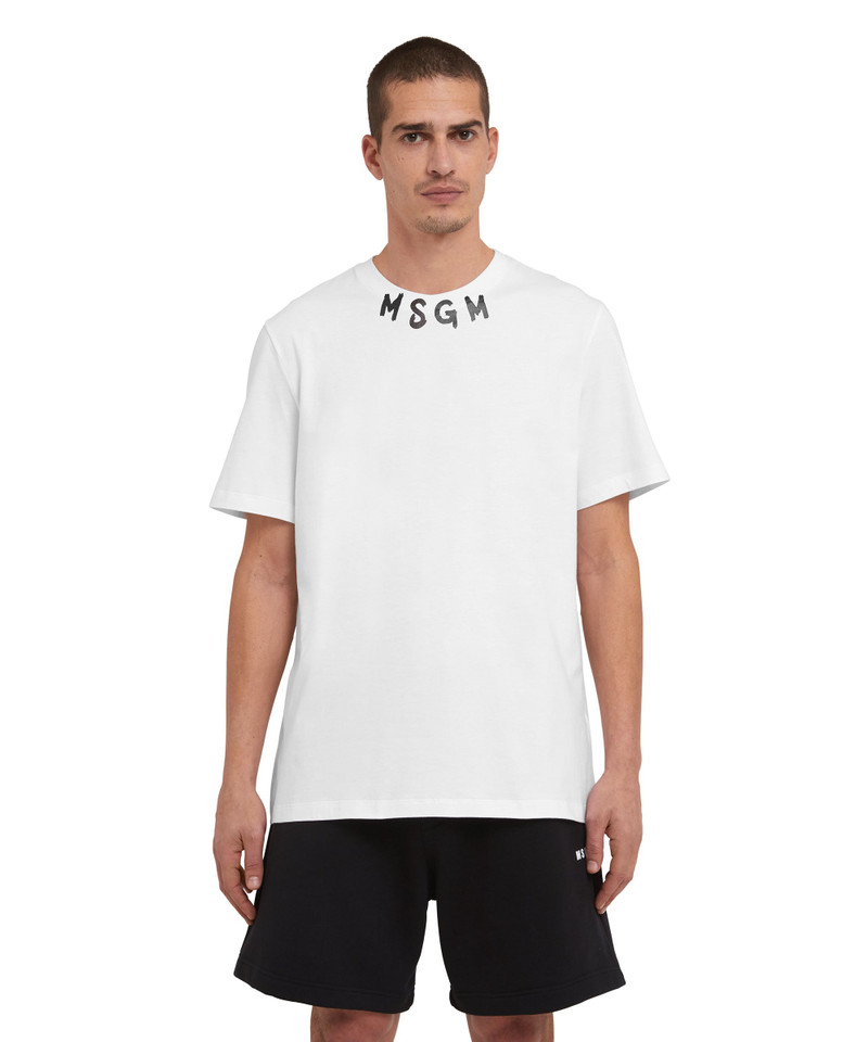 MSGM T-Shirt with brushstroke logo outlook