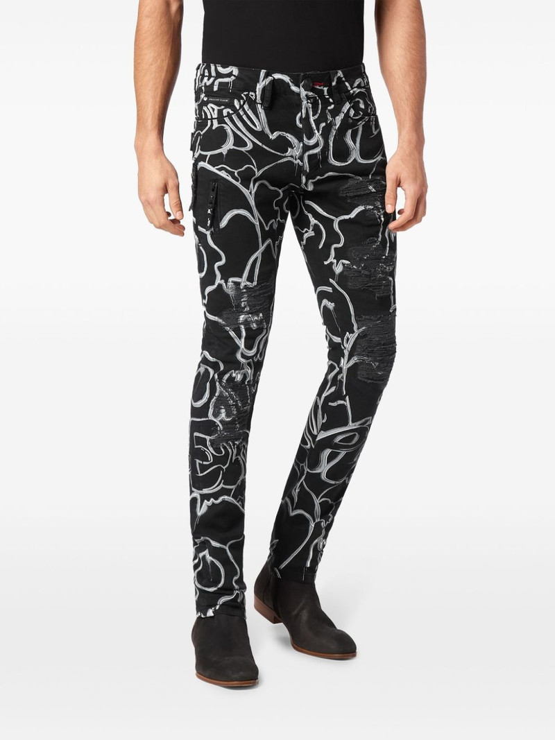 PHILIPP PLEIN skull&bones straight-leg jeans outlook